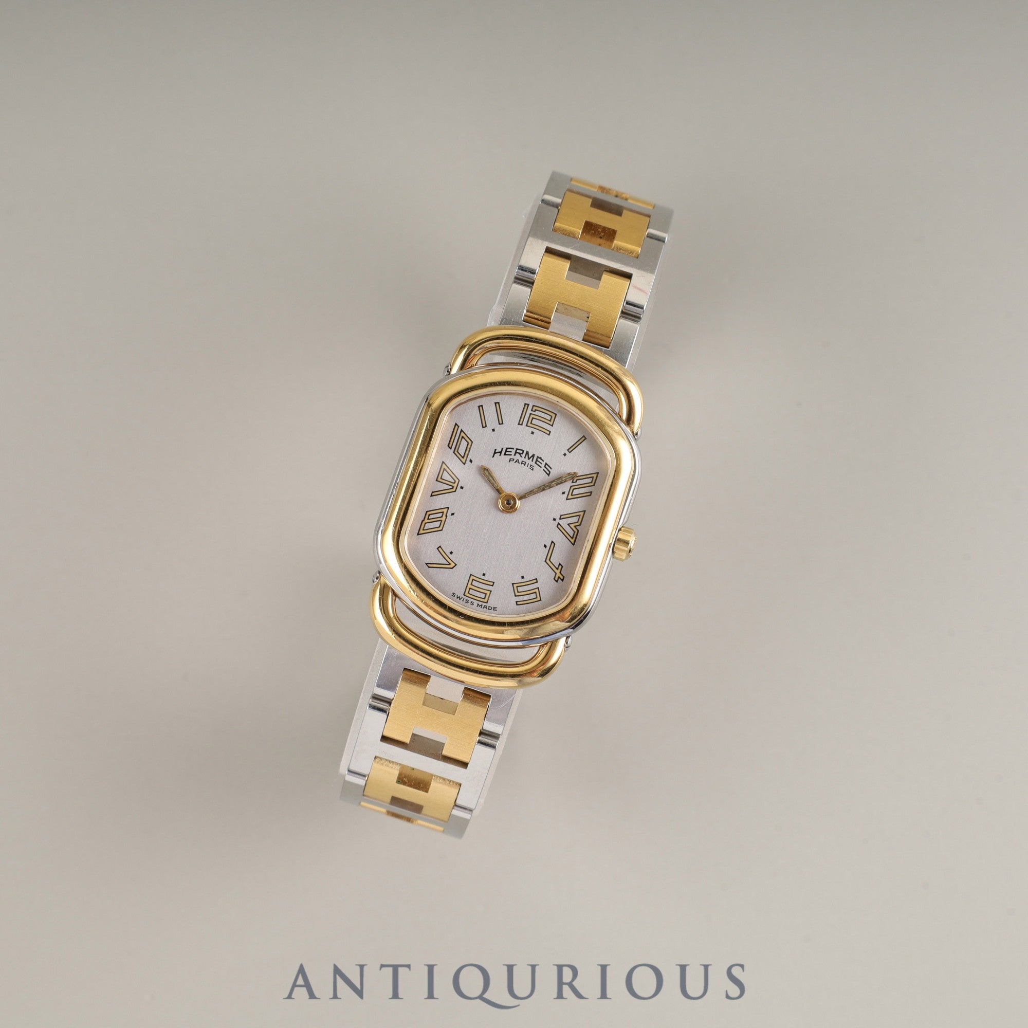 Hermes Rally 77.03 Quartz Cal.976.001 SS/GP SS/GP Gray Dial Overhauled