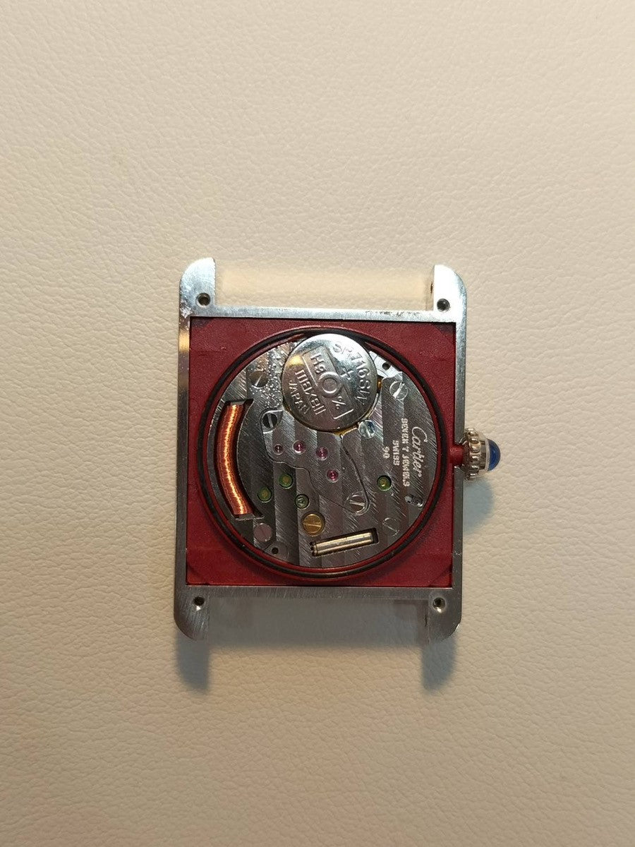 カルティエ マストタンク LM 690006 クォーツ Cal.90 SV925 革 純正ピンバックル(SS)ホワイトローマン文字盤(SWISS表記)箱 冊子 保証書(無記載)オーバーホール済み