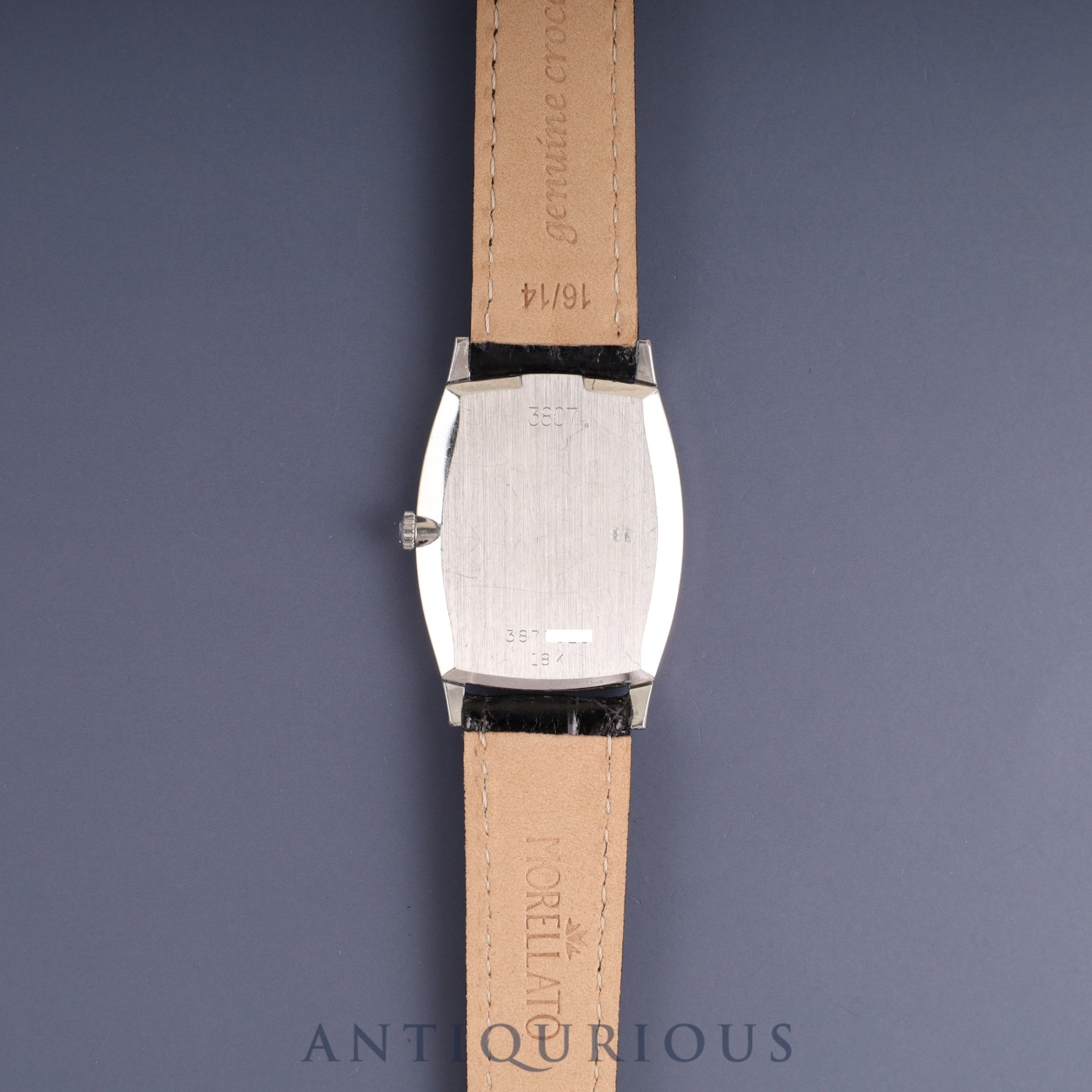 Rolex CELLINI 3807 Manual Winding Caliber 1601 18K Leather Strap with Genuine Stainless Steel Buckle Blue Gradient Dial 26x37mm 38 Series (1973) Overhauled