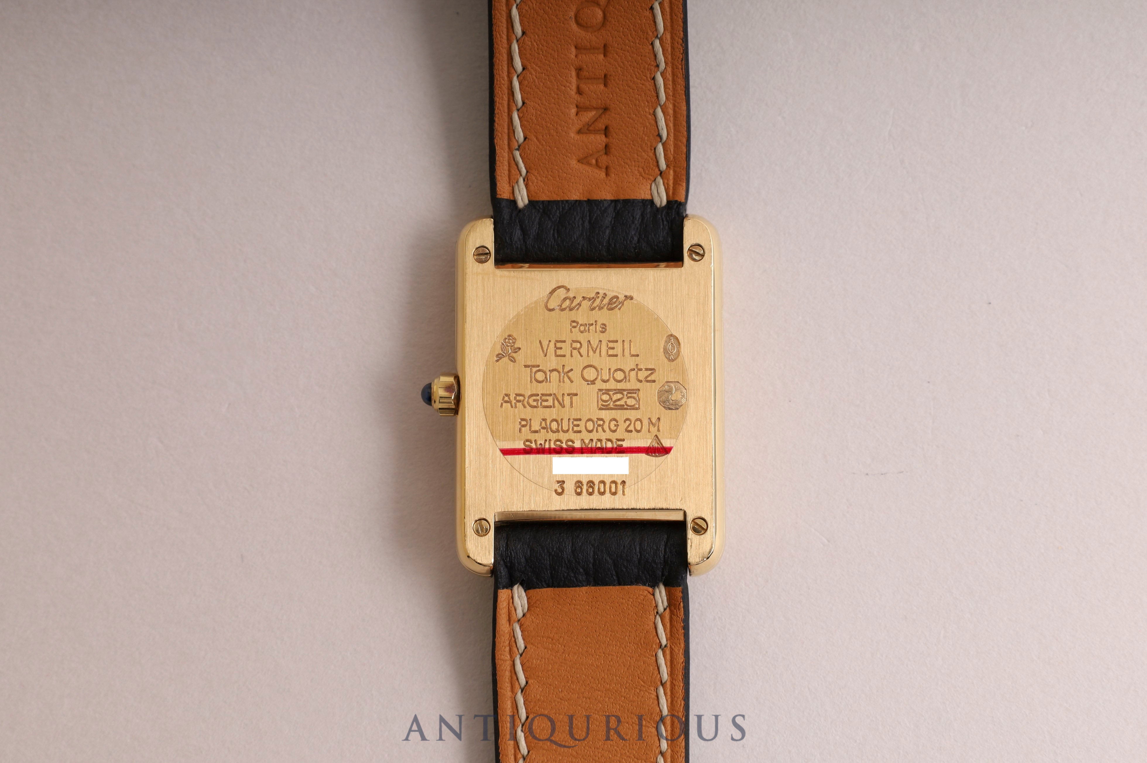 Cartier Must Tank SM QZ Black Onyx Dial