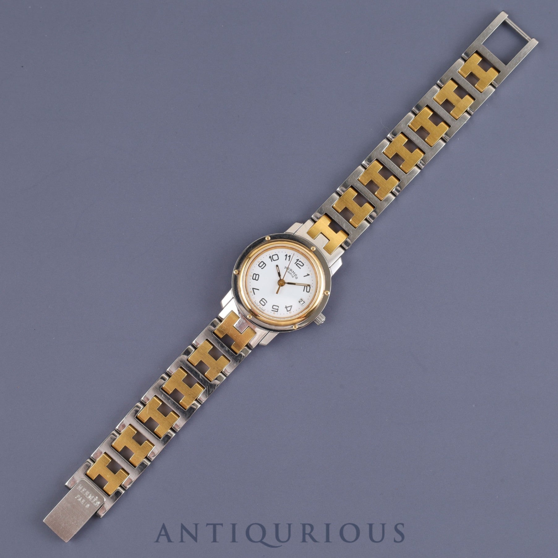 エルメス クリッパー クォーツ SS/GP ホワイト文字盤 24.0mm