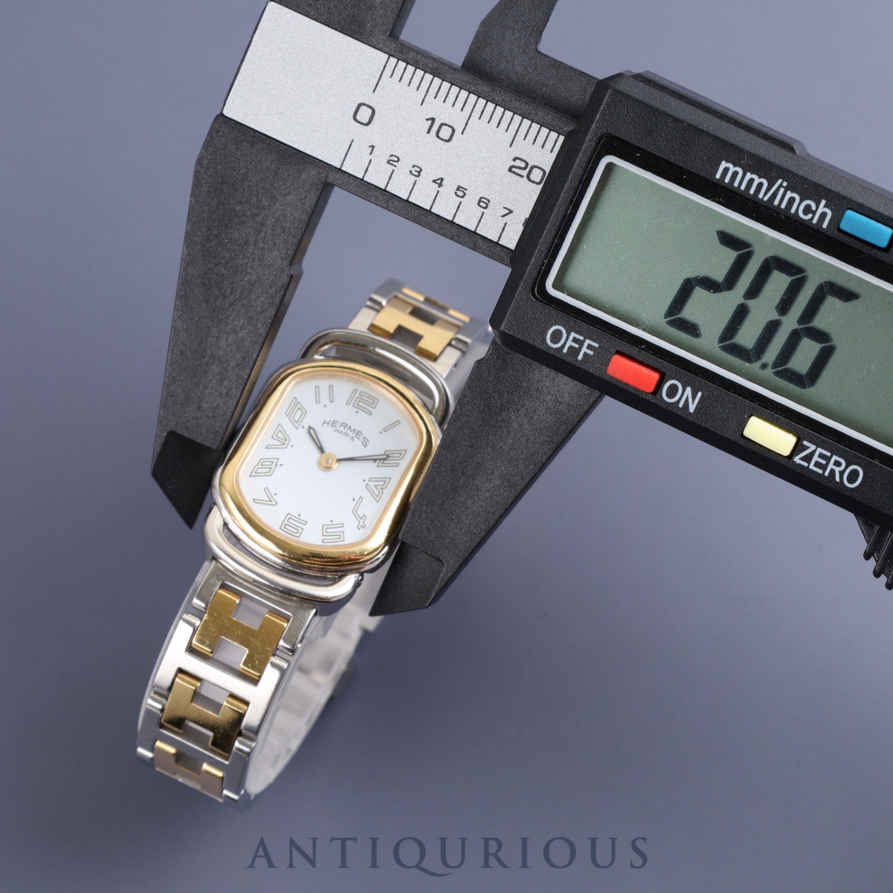 Hermes Rally RA1.220 Quartz Cal.976.001 SS/GP White Dial Overhauled