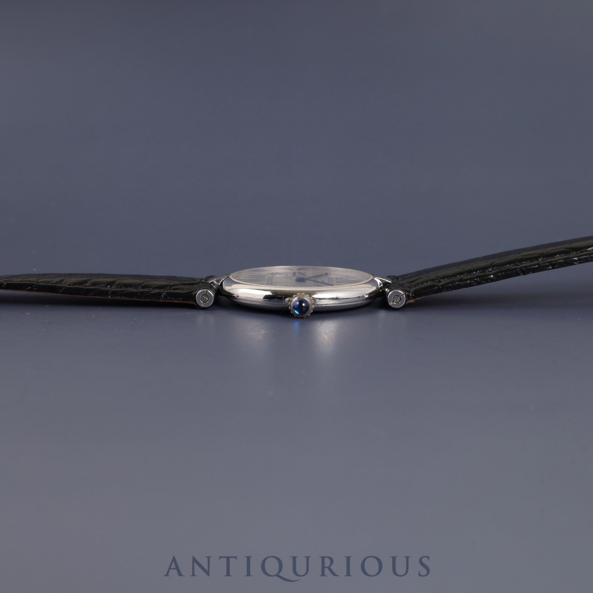 Cartier Must Vendôme VLC LM W1007065/1860 Quartz Caliber 90.06 SV925 Leather Strap with Genuine D-Buckle (Stainless Steel) Opalescent Dial Overhauled