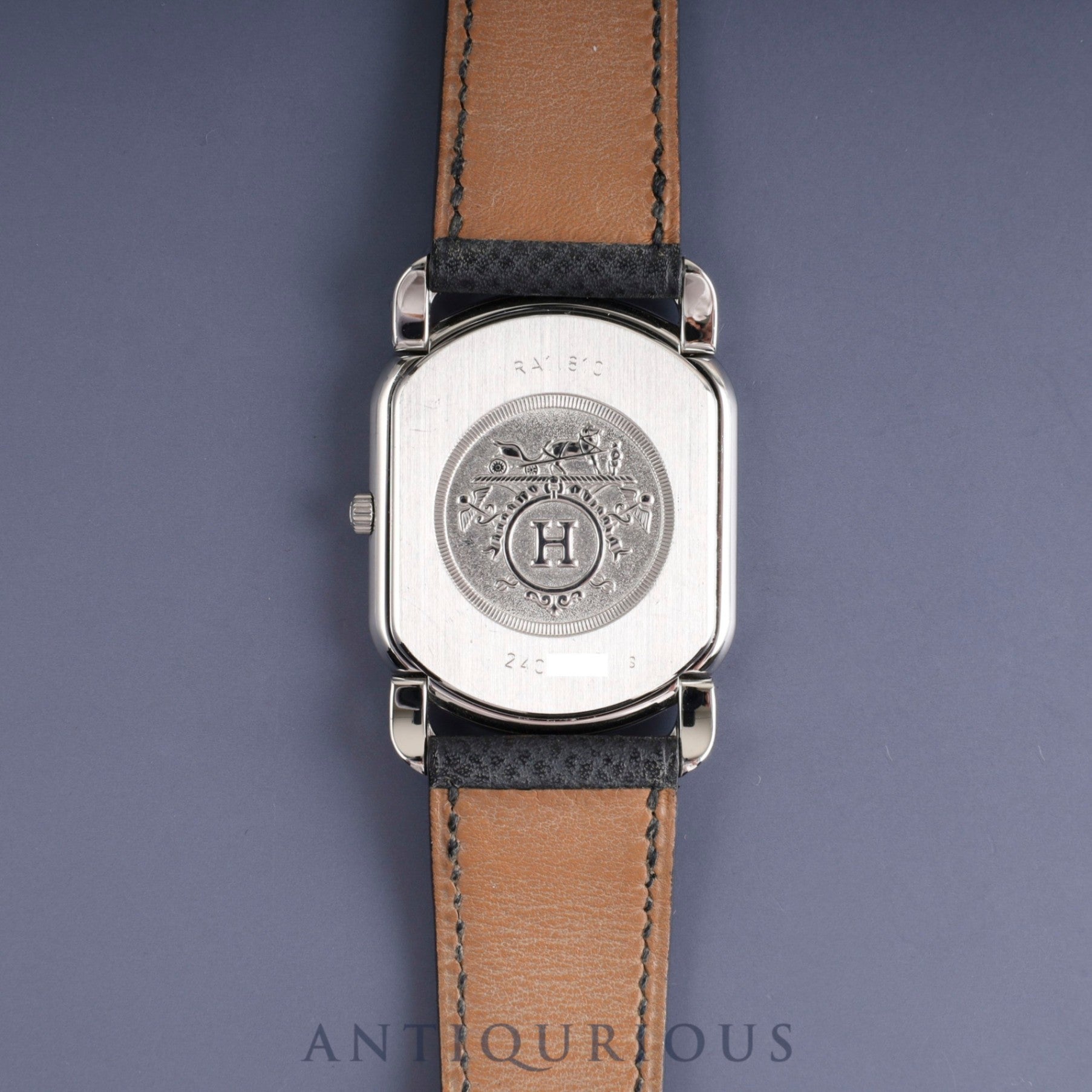 エルメス ラリー RA1.810 クォーツ Cal.980.163 SS 純正革ベルト(□J刻印:2006年) 純正尾錠(SS) グレー文字盤 冊子 オーバーホール済み