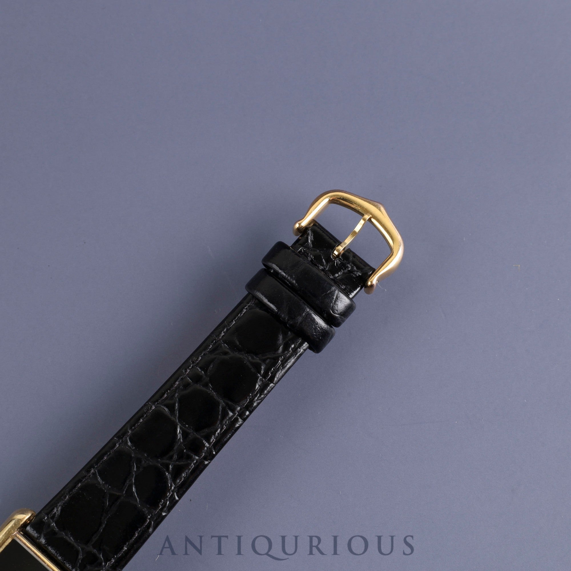 Cartier Must Tank LM 6 81006 Quartz Cal.690 SV925 Leather Genuine Buckle (GP) Onyx Dial Overhauled and Finished to Like New