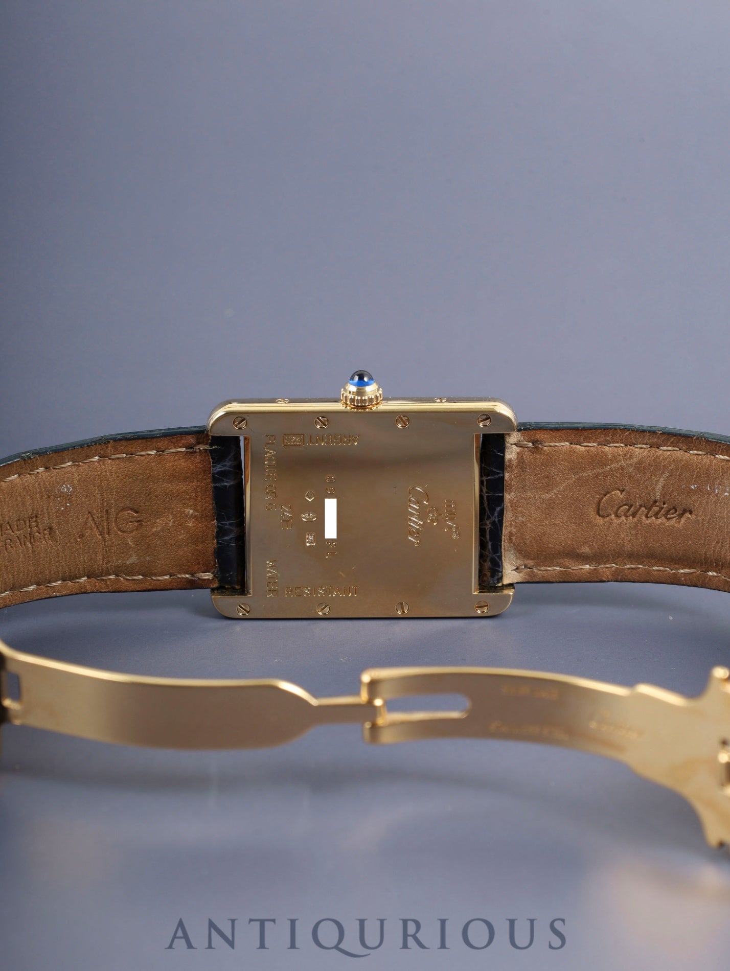 カルティエ マストタンク GM(XL)2413 クォーツ Cal.87 SV925 純正革ベルト 純正Dバックル(GP) テレフォンアラビア文字盤(SWISS MADE表記) 箱 カルティエブティックにてコンプリートサービス済み