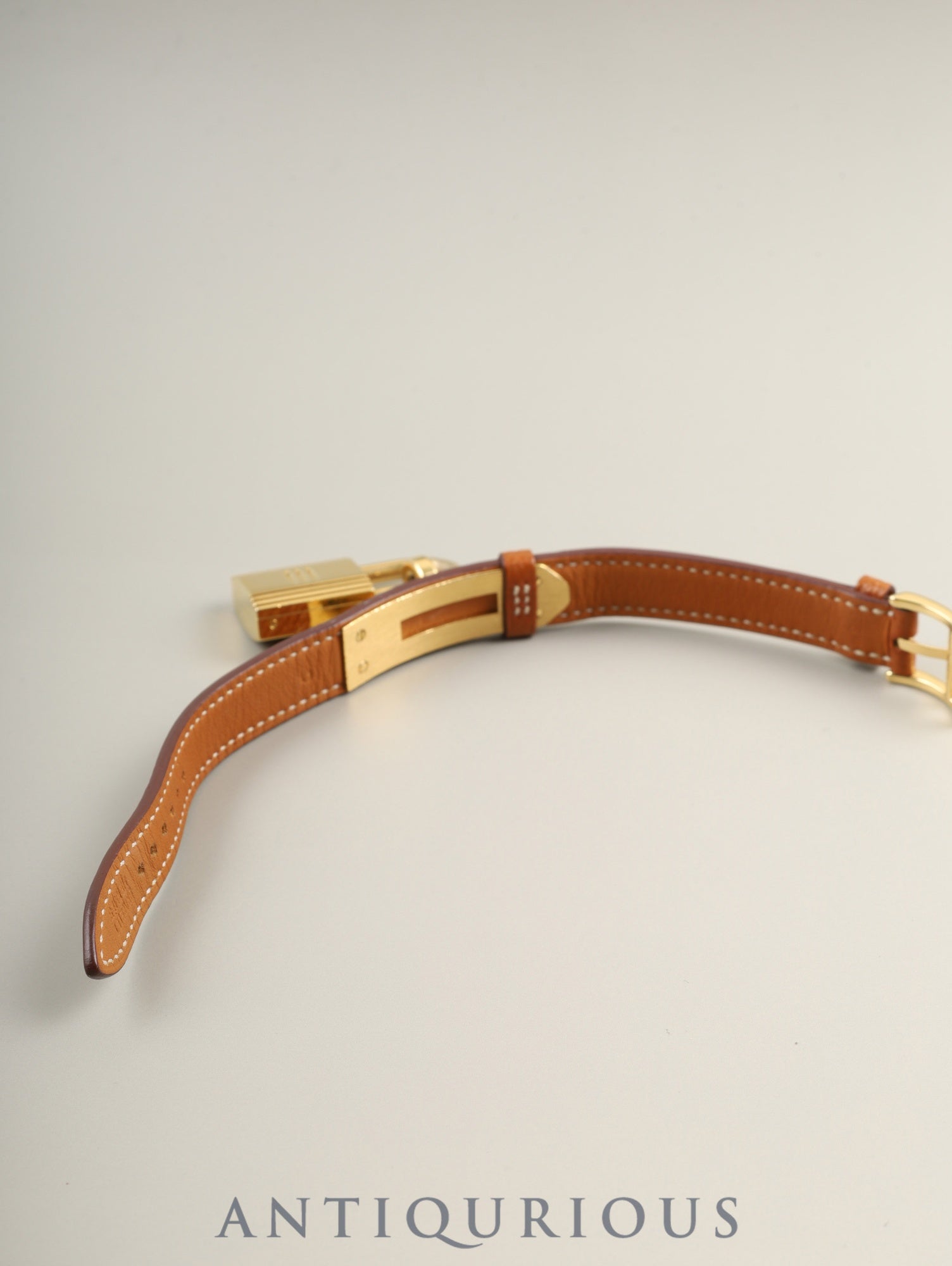 エルメス ケリーウォッチ KE1.210 クォーツ GP 純正革ベルト(D刻印:2019年) 純正尾錠(GP)シャンパン文字盤 箱 ケース 冊子 保証書(2022年) オーバーホール済み