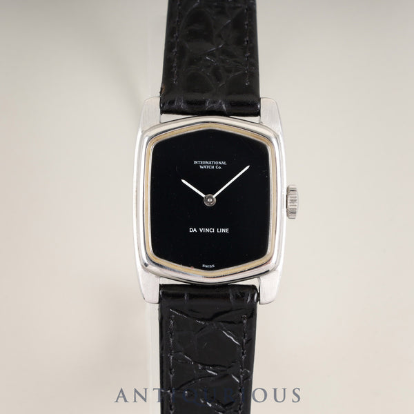 IWC Da Vinci Line Manual Winding Cal. - Stainless Steel Leather Strap with Genuine Stainless Steel Buckle, Black Dial, Overhauled