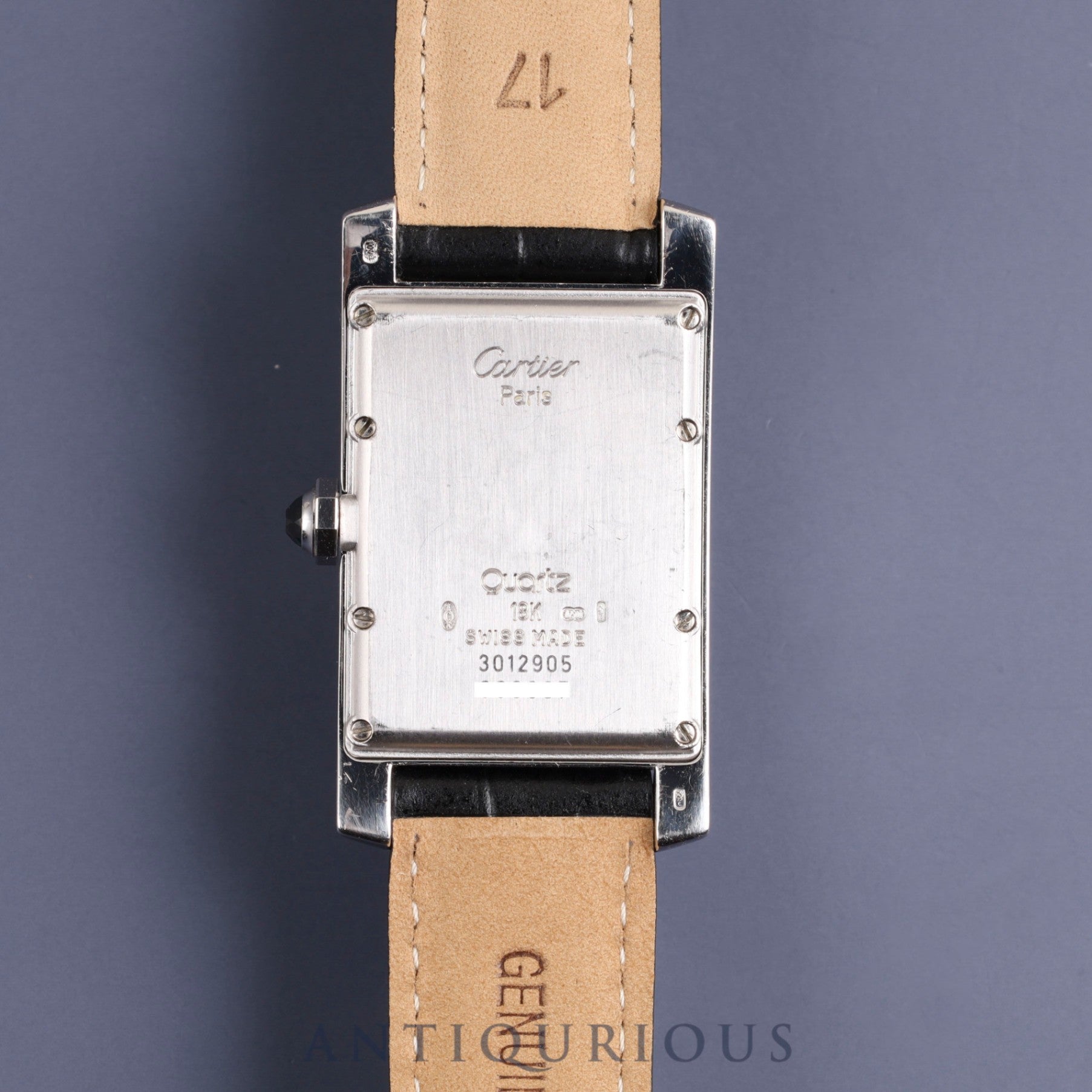 カルティエ タンクアメリカン MM W2600751 / 3012905 クォーツ Cal.012 750 革 純正Dバックル(750)ホワイトローマン文字盤 オーバーホール済み