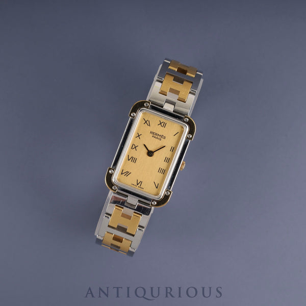 Hermes Cloajour CR1.240 Quartz Cal.976.001 SS/GP SS/GP Champagne Dial Box Case Overhauled