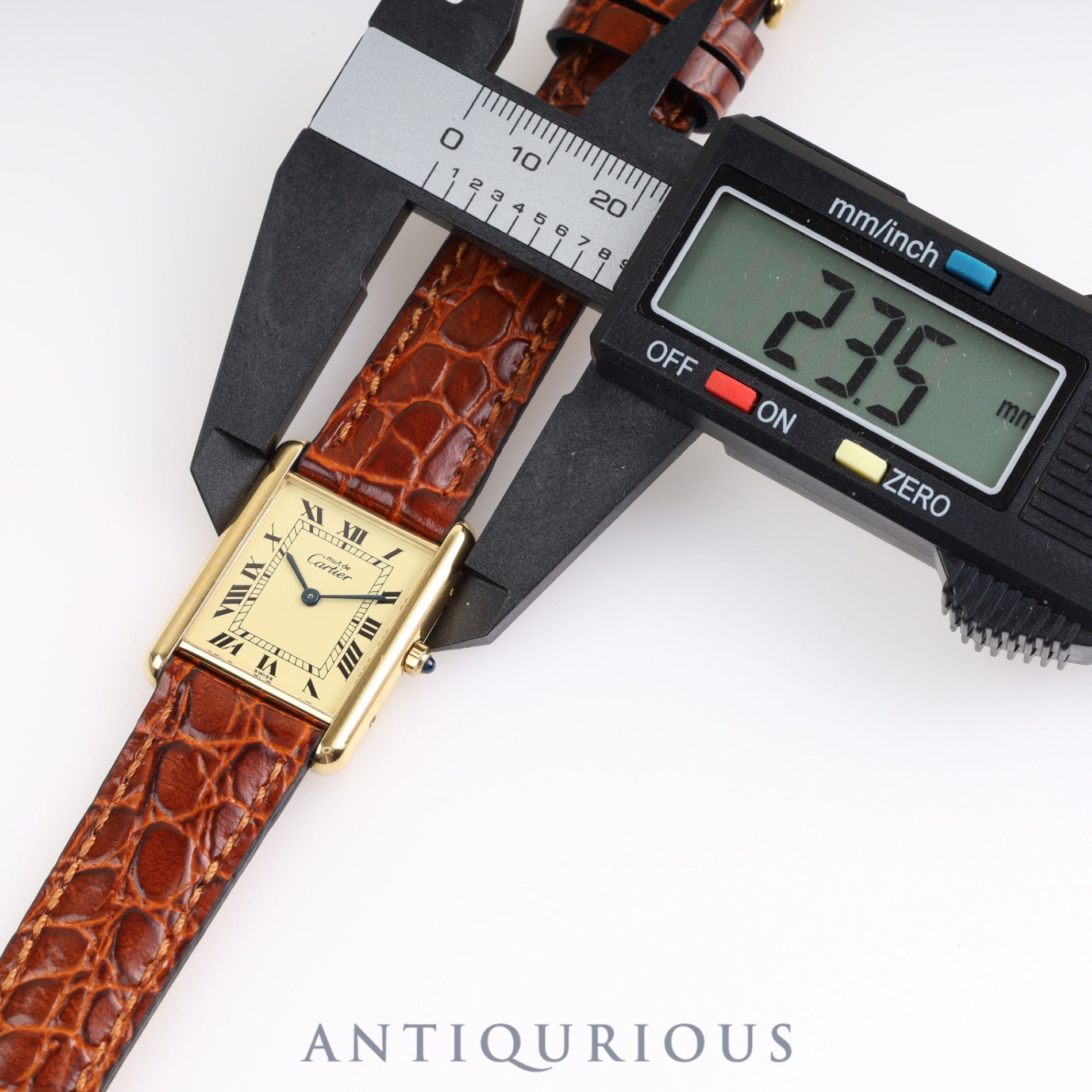 Cartier Must Tank LM QZ 6 81006 SV925 Leather Genuine Buckle Ivory Dial Box Warranty (1987)