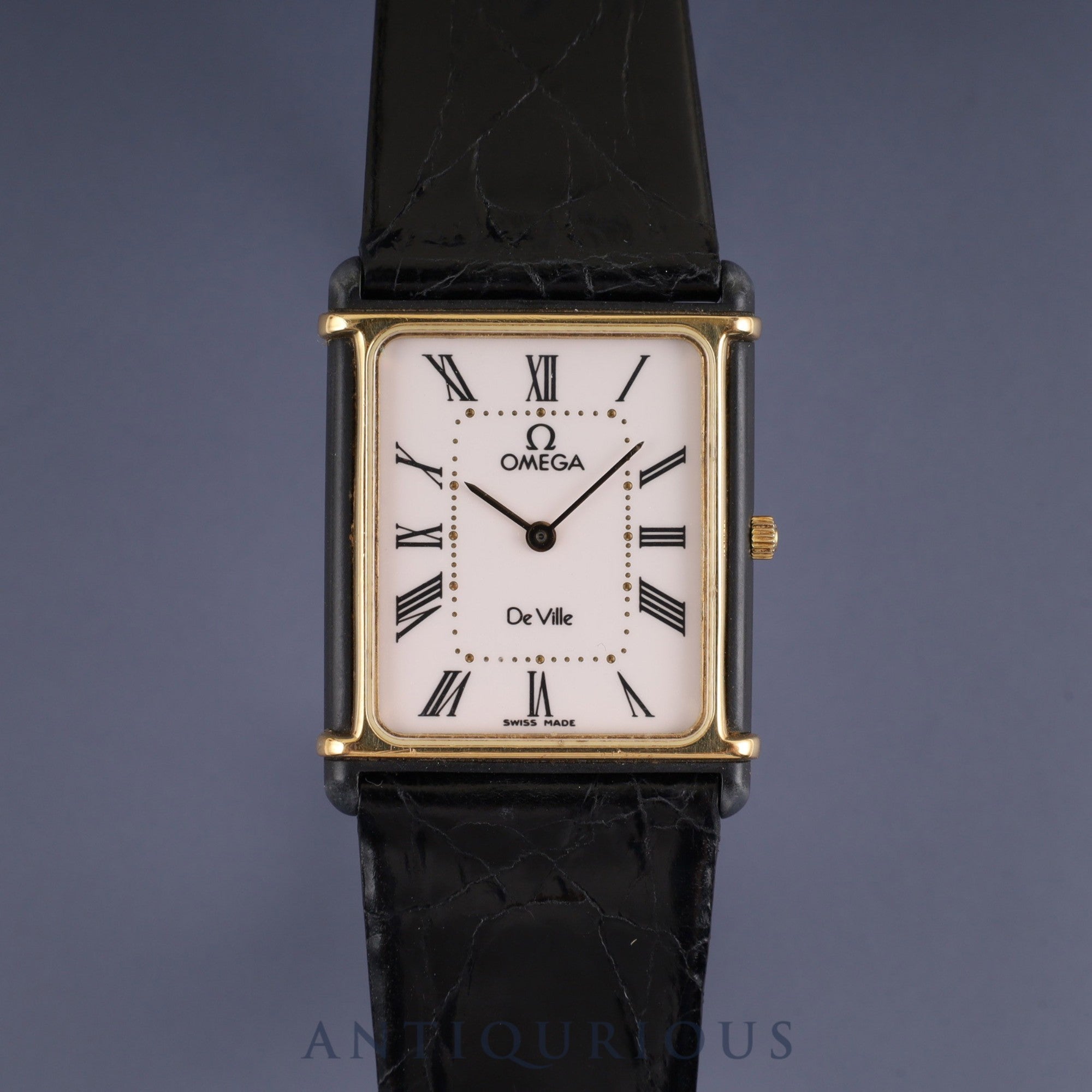 オメガ デ・ヴィル オートゥイユ 191.0221 クォーツ Cal.1450 GP 革 純正尾錠(GP) ホワイト文字盤 箱 純正ベルト オーバーホール済み