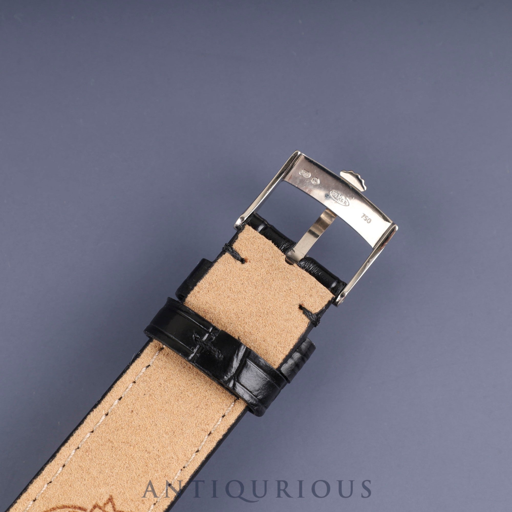 ロレックス チェリーニ 5116/9 手巻き Cal.1602 750 革 純正尾錠(750) グレーローマン文字盤 箱 保証書(2011年) オーバーホール済み