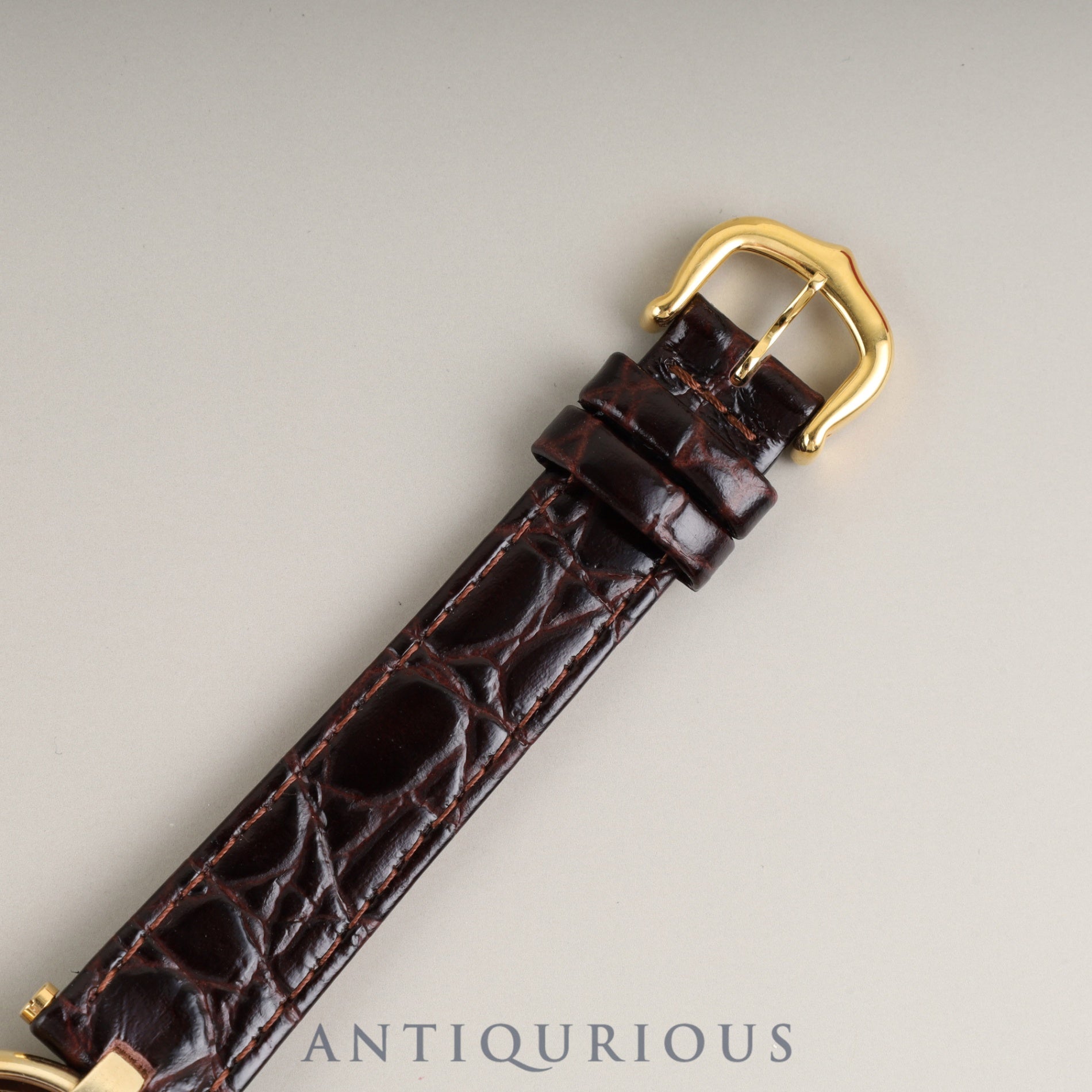 カルティエ マスト ヴァンドーム VLC SM 18 クォーツ Cal.81 SV925 革 純正尾錠(GP)マホガニーローマン文字盤 箱 オーバーホール済み