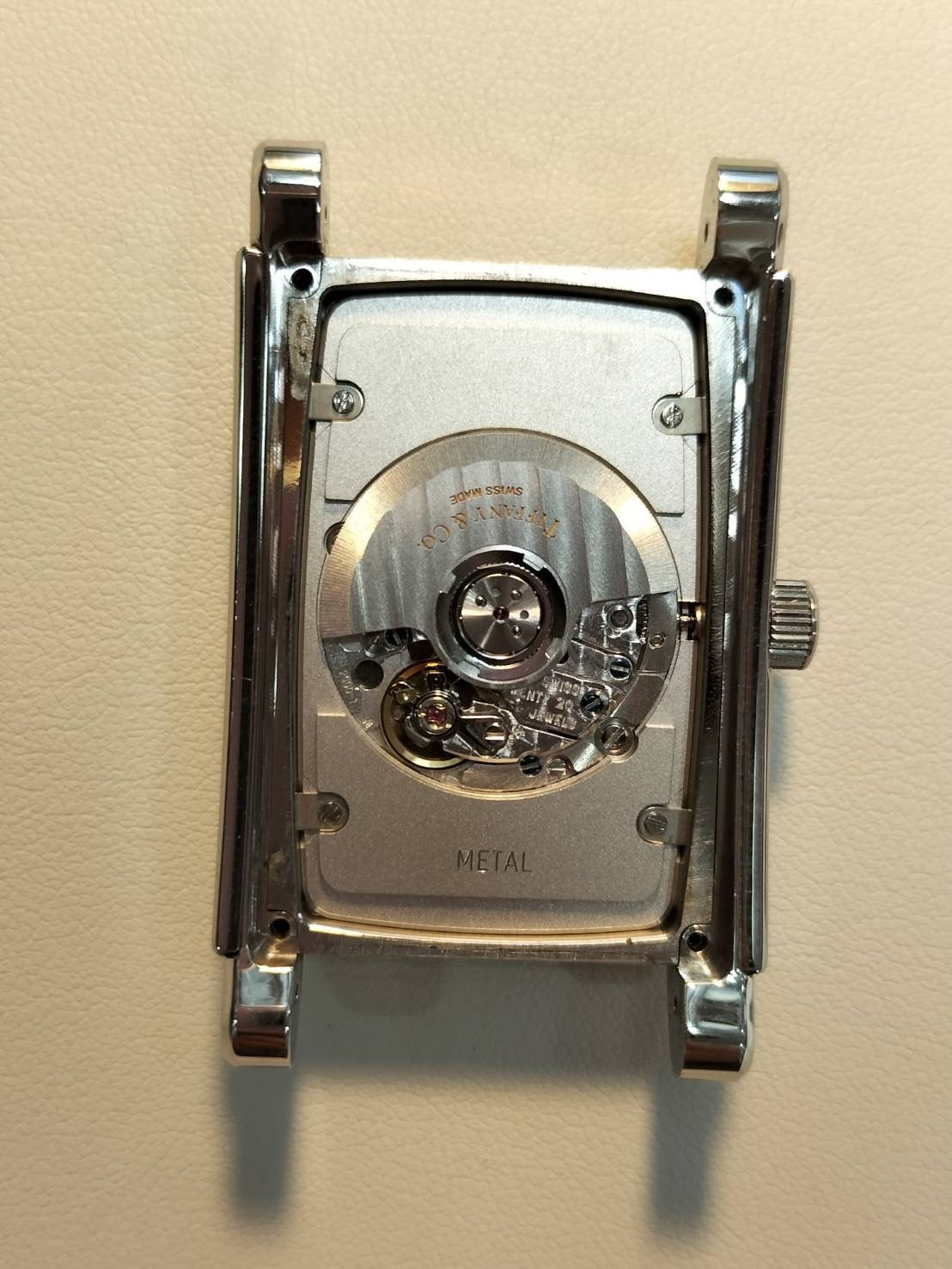 ティファニー グランドデイト 自動巻き SS 革 純正尾錠(SS)ホワイトアラビア文字盤 オーバーホール済み