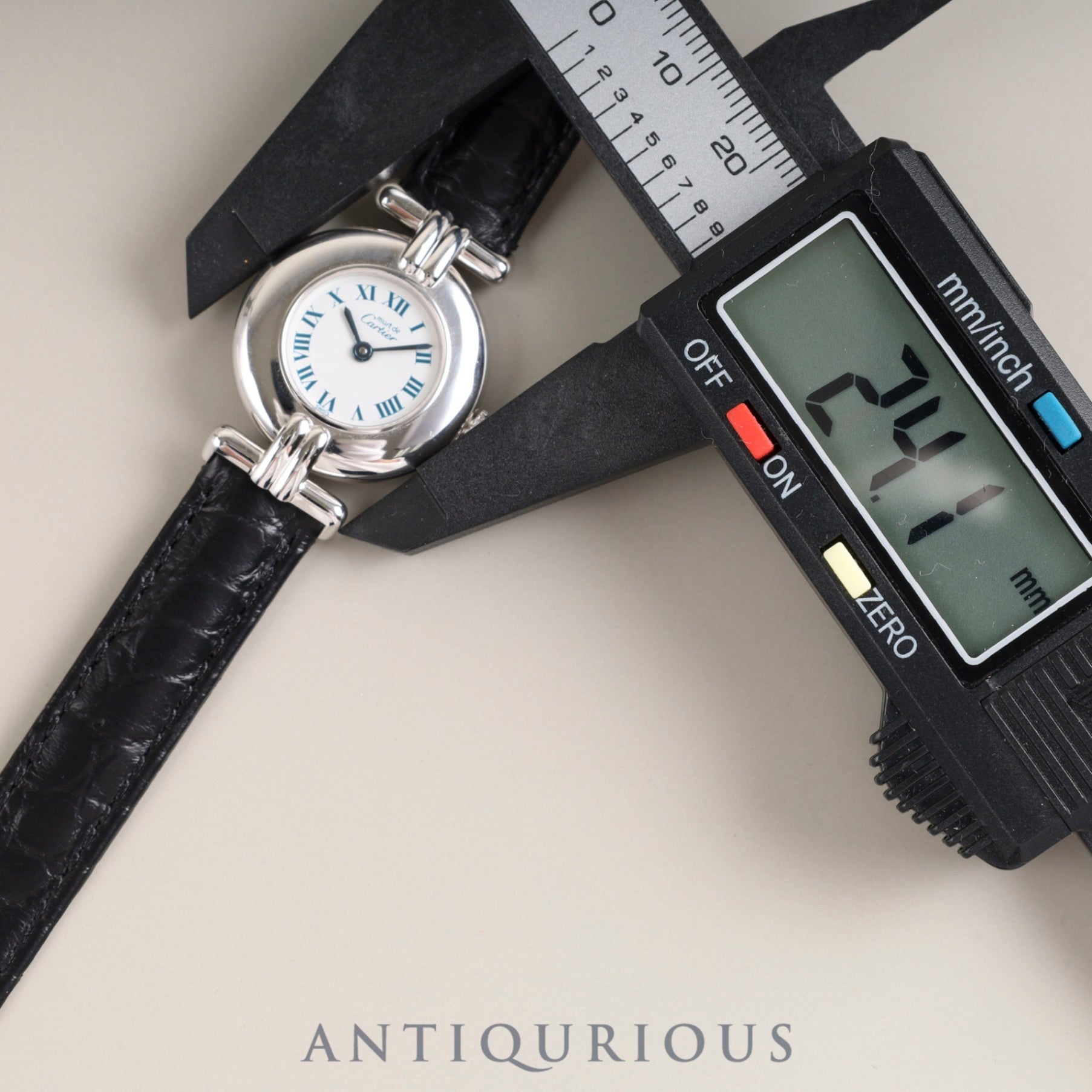 Cartier Must Colisee 690002 Quartz Cal.90 SV925 Leather Genuine D Buckle (SS) White Roman Dial Overhauled