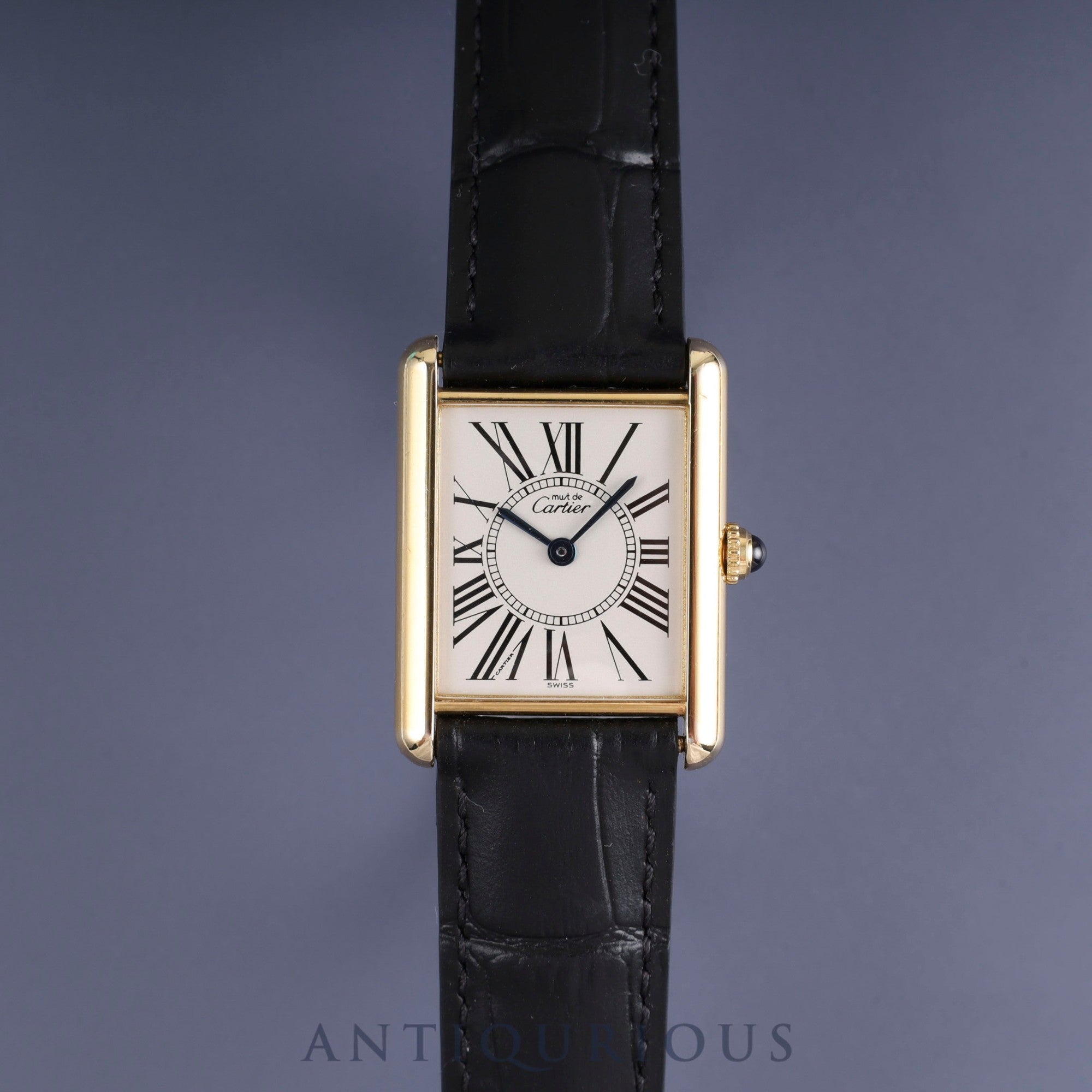 カルティエ マストタンク LM W1005654 / 1615 クォーツ Cal.90 SV925 革 純正Dバックル(GP) オパラン文字盤 1996年頃〜1998年頃 オーバーホール済み