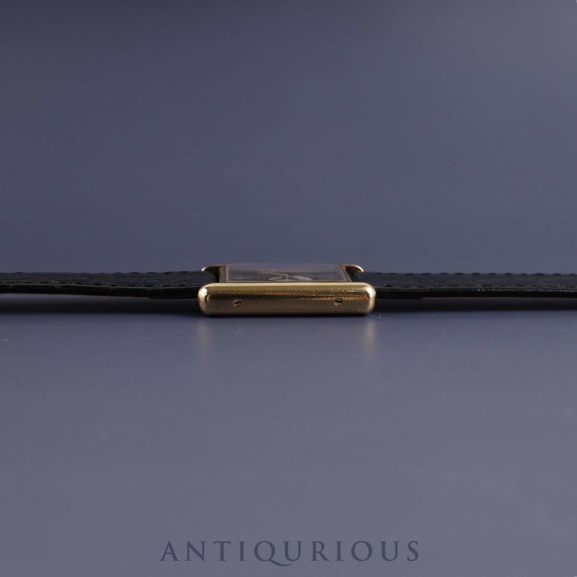Cartier Must Tank LM Manual winding Cal.78-1 SV925 Leather Genuine buckle (GP) Black Roman dial Overhauled