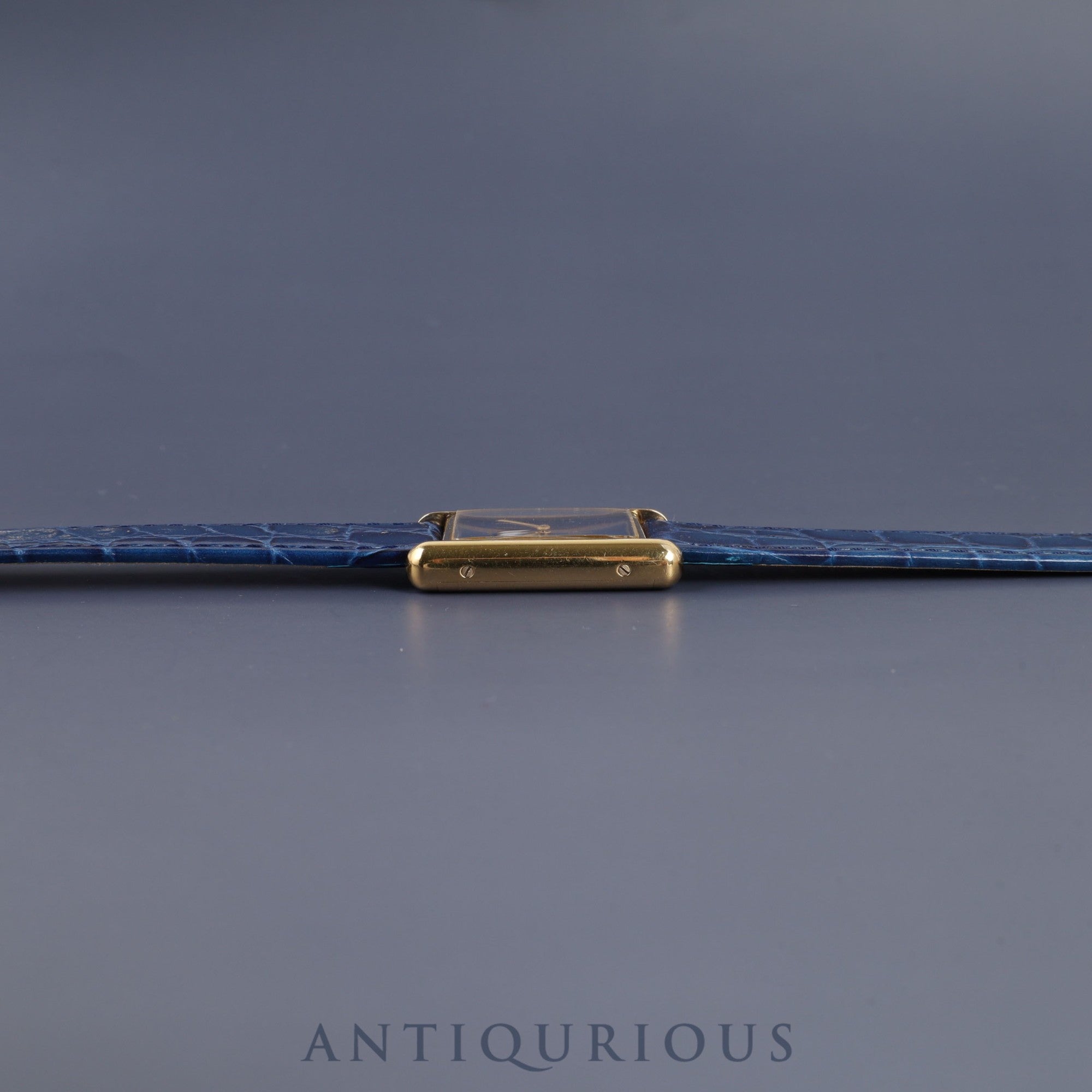 Cartier Must Tank LM Manual winding Cal.78-1 SV925 Leather Genuine buckle (GP) Lapis lazuli dial Overhauled