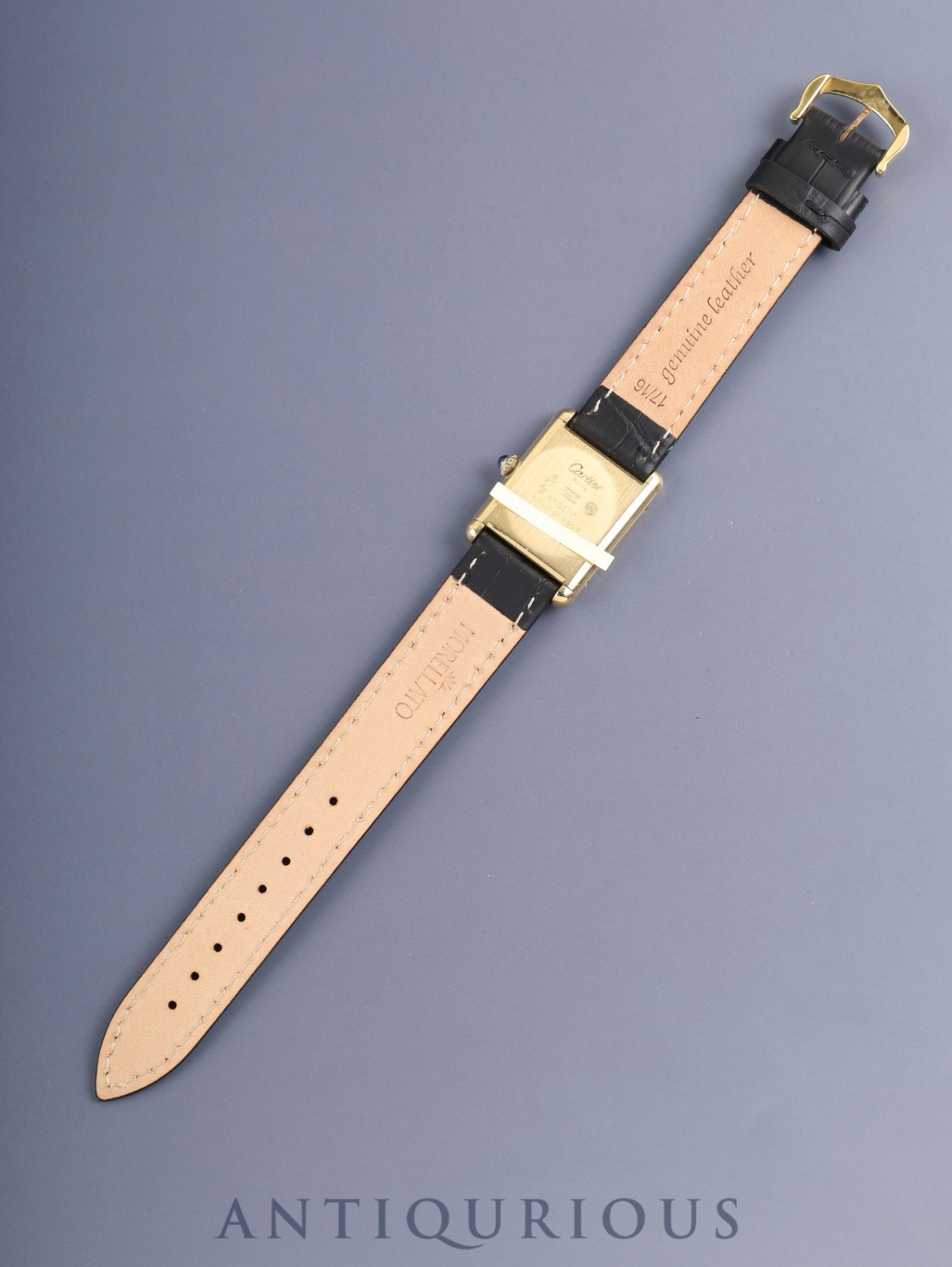 CARTIER カルティエ MUST TANK LM マストタンク LM 6 手巻き Cal.78-1 SV925 革 純正ピンバックル(GP)ブラックローマン文字盤(SWISS表記 )1976年頃~1980年代初期頃 オーバーホール済み