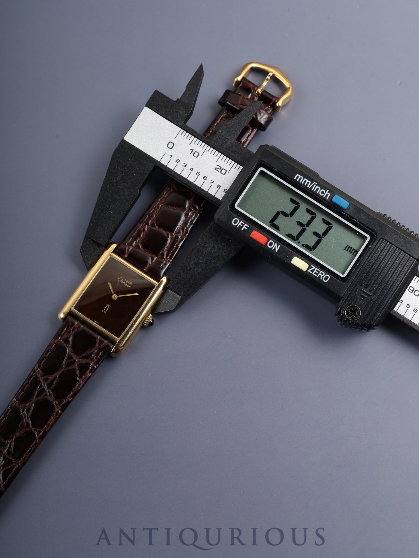 Cartier Must Tank LM Hand-wound Cal.78-1 SV925 Leather Original Pin Buckle (GP) Mahogany Dial (SWISS marking) Box Overhauled
