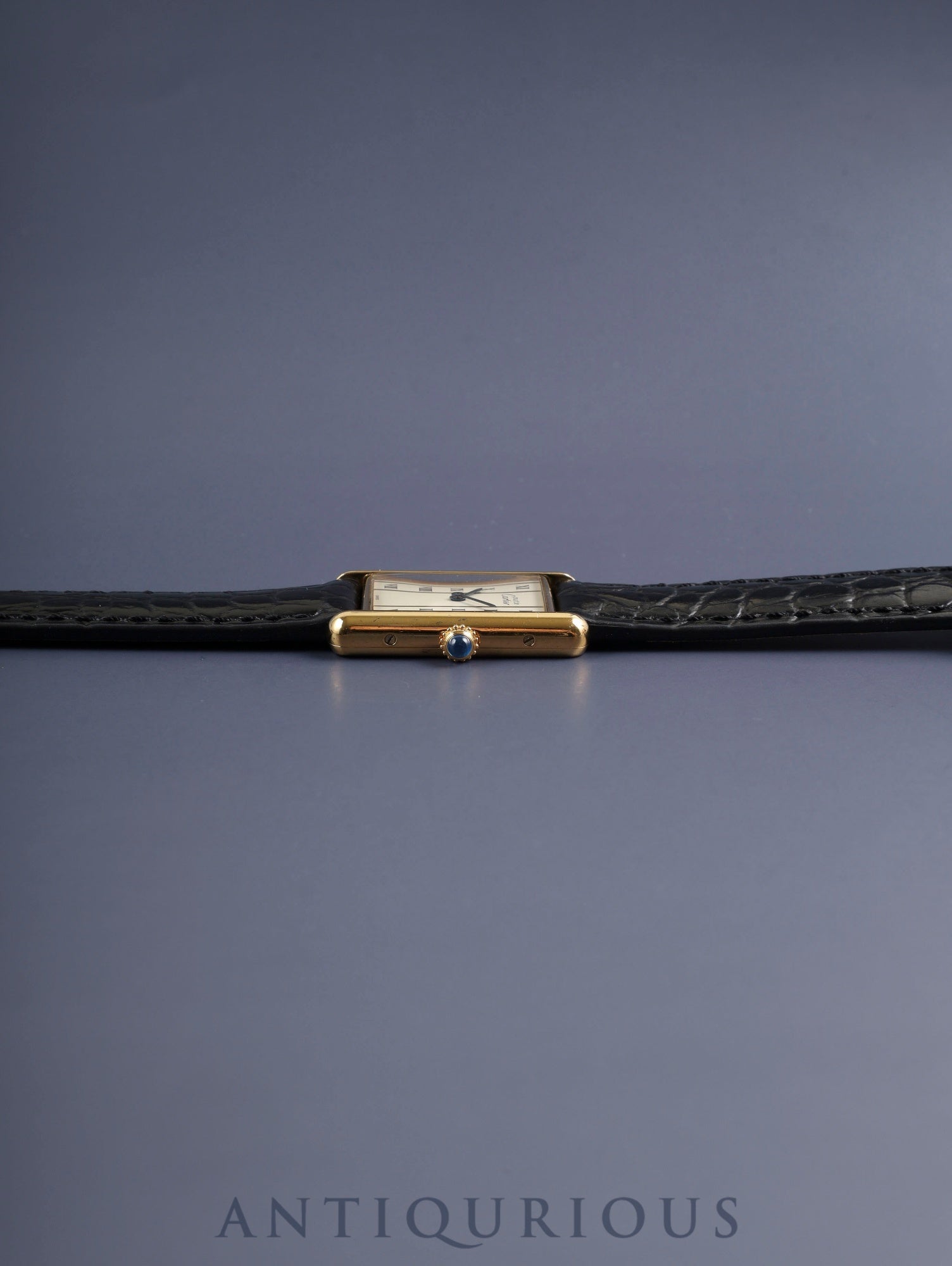 カルティエ マストタンク LM 590005 クォーツ Cal.90 SV925 革 純正ピンバックル(GP)ストレートローマン文字盤(SWISS表記) 箱 冊子 保証書(1989年)オーバーホール済み