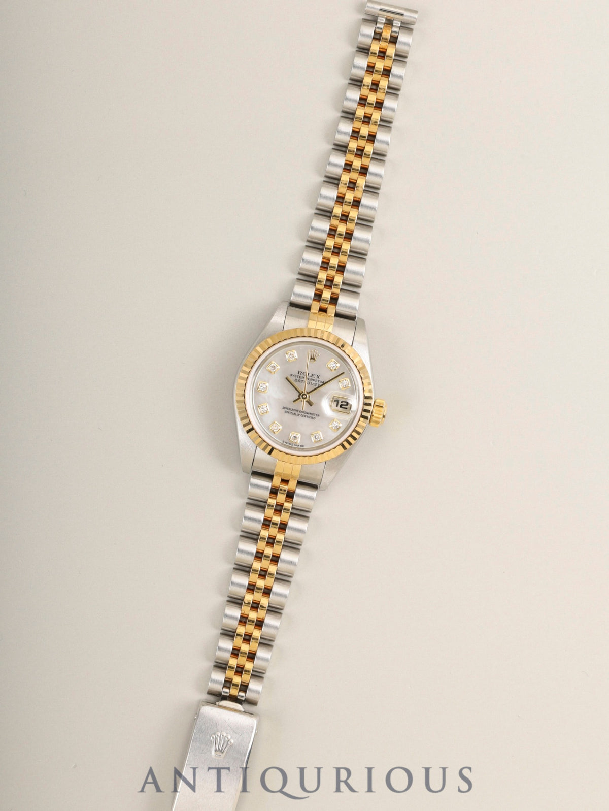 Rolex Datejust 79173NG Automatic Cal.2235 SS/YG White Shell Diamond Dial Y-serial (2002) Box Warranty (2003) Booklets Overhauled
