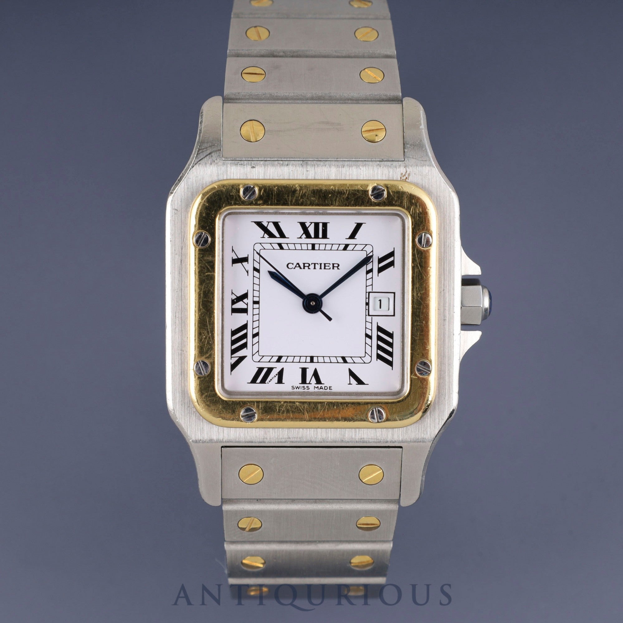 カルティエ サントス ガルベ LM 81036283 / 2961 自動巻き Cal.2671 SS/YG SS/YG ホワイトローマン文字盤 オーバーホール済み