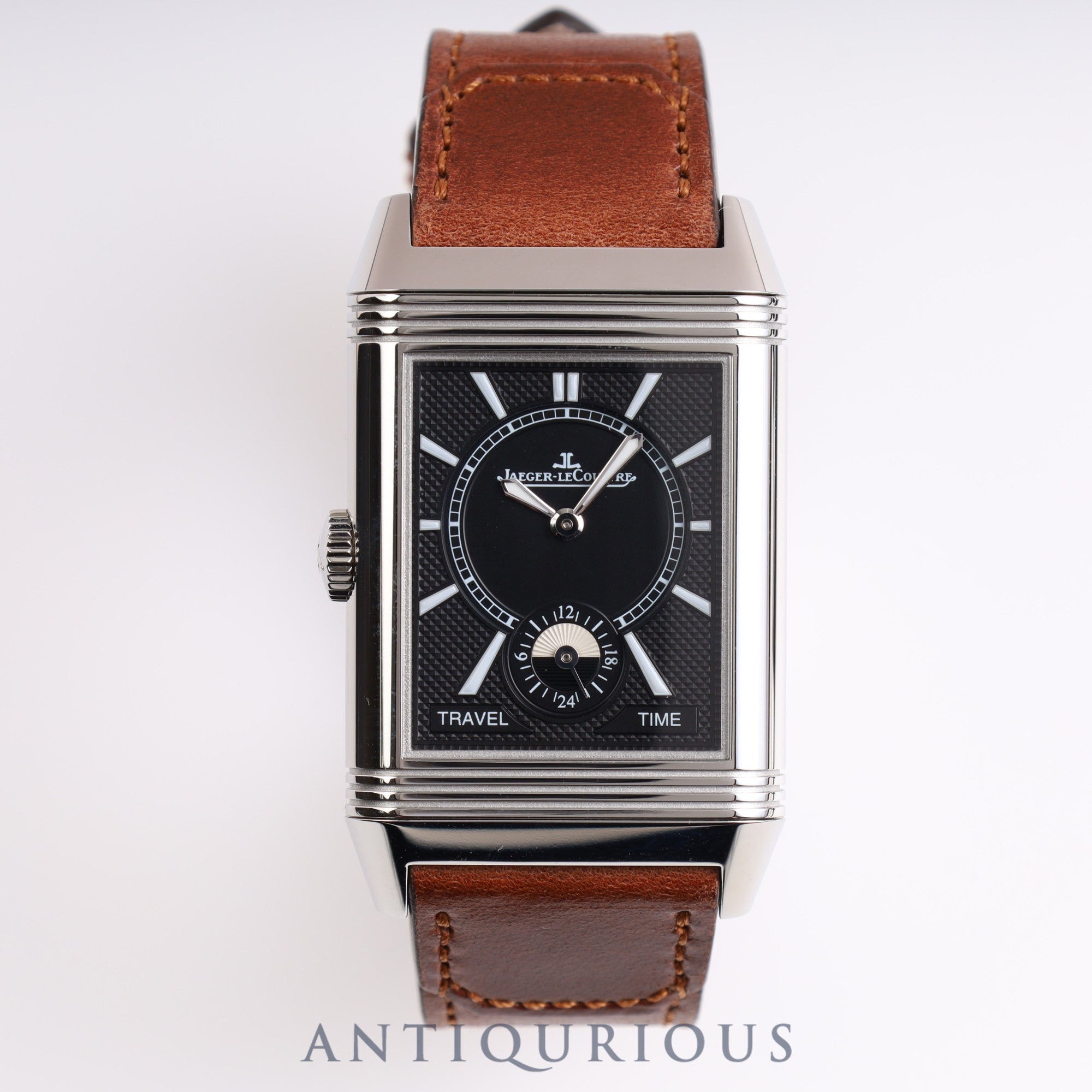 Jaeger-LeCoultre Reverso Classic Large Duo Small Second 215.8.D4 (Q3848422) Manual winding SS Genuine leather strap Genuine buckle (SS) Silver / Black dial Box Warranty (2023)