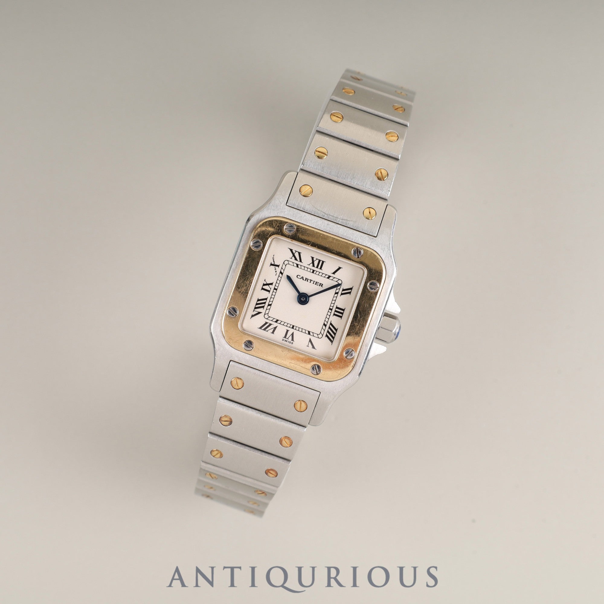 カルティエ サントス ガルベ SM W20012C4 / 1567 クォーツ Cal.157 SS/YG ホワイトローマン文字盤 オーバーホール済み