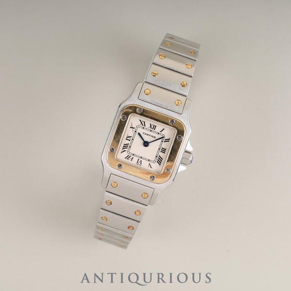 カルティエ サントス ガルベ SM W20012C4 / 1567 クォーツ Cal.157 SS/YG ホワイトローマン文字盤 オーバーホール済み
