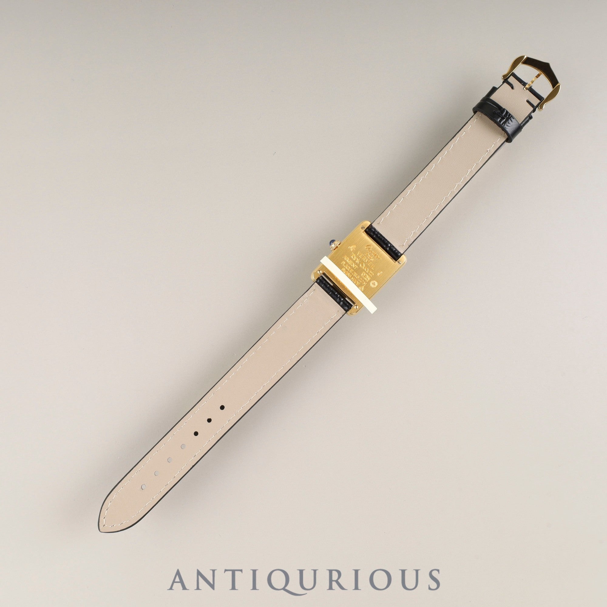 カルティエ マストタンク SM 5057001 クォーツ Cal.057 SV925 革 純正尾錠(GP) アイボリーローマン文字盤 オーバーホール済み