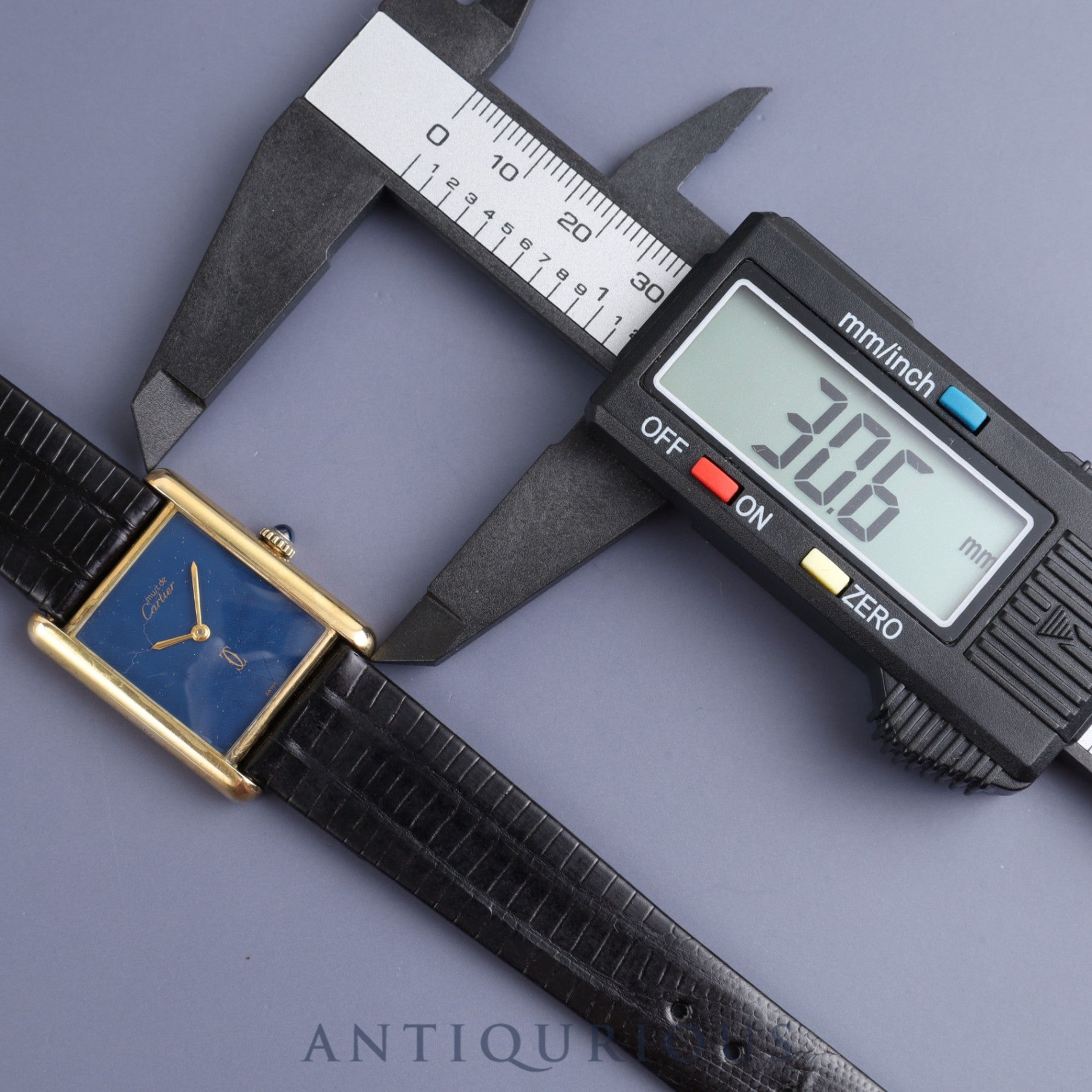 Cartier Must Tank LM Manual winding Cal.78-1 SV925 Leather Genuine buckle (GP) Lapis lazuli dial Overhauled