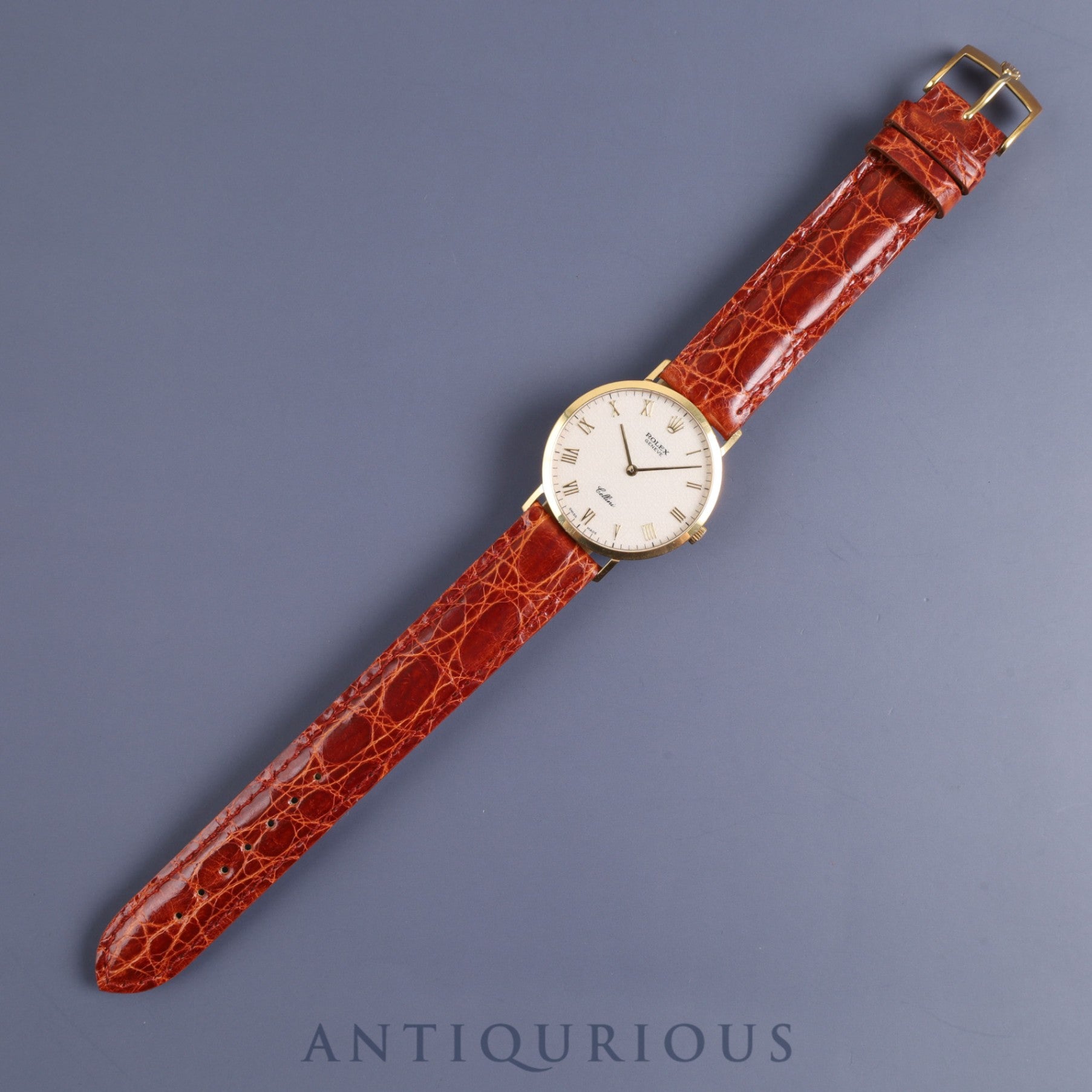 Rolex Cellini 4112 Manual winding Cal.1602 750 Leather Genuine buckle (GP) Engraved computer dial W serial (1994-1995) Overhauled