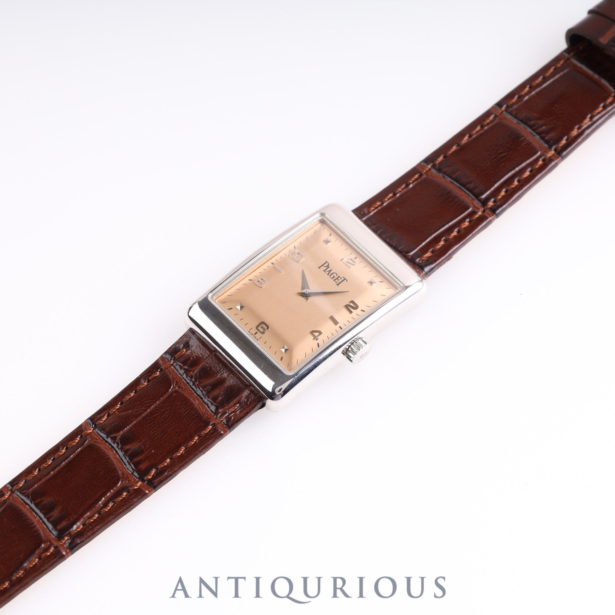 Piaget A Lacienne 9952 Manual winding Cal.9P2 WG Leather Genuine buckle (750) Pink dial Warranty (1997)