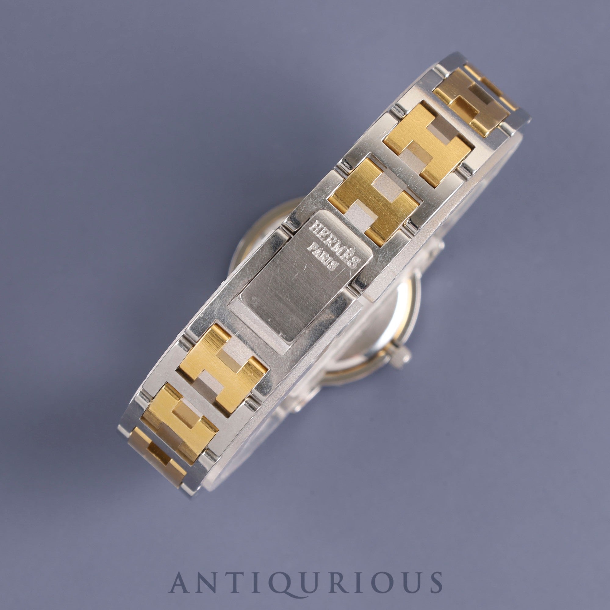 Hermes Clipper CL3.240 Quartz SS/GP Ivory Dial Box Warranty Overhauled