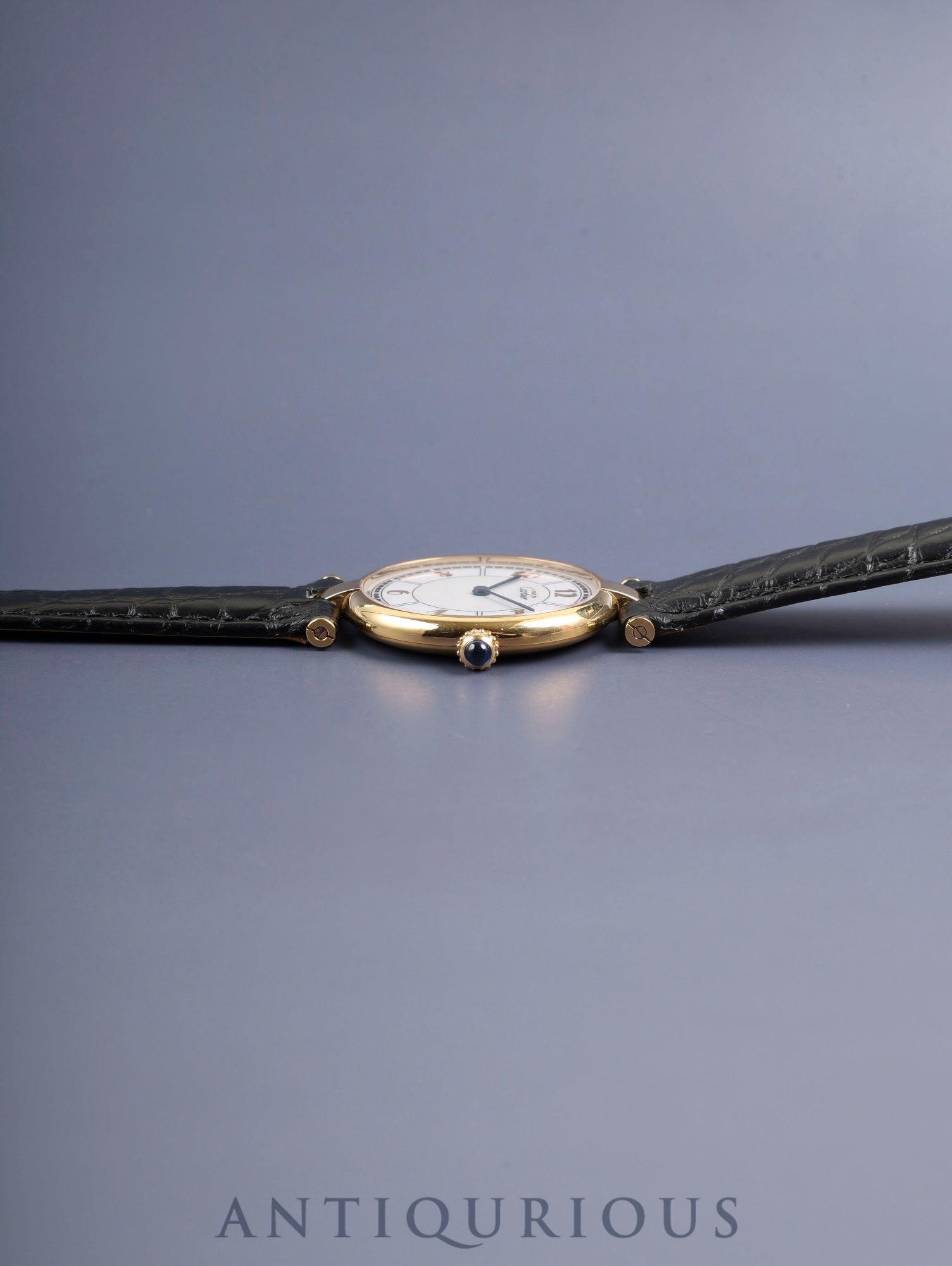 カルティエ マスト ヴァンドーム VLC LM W1009754 / 1861 クォーツ Cal.90 SV925 革 純正Dバックル(GP)飛びアラビア文字盤 箱 オーバーホール済み