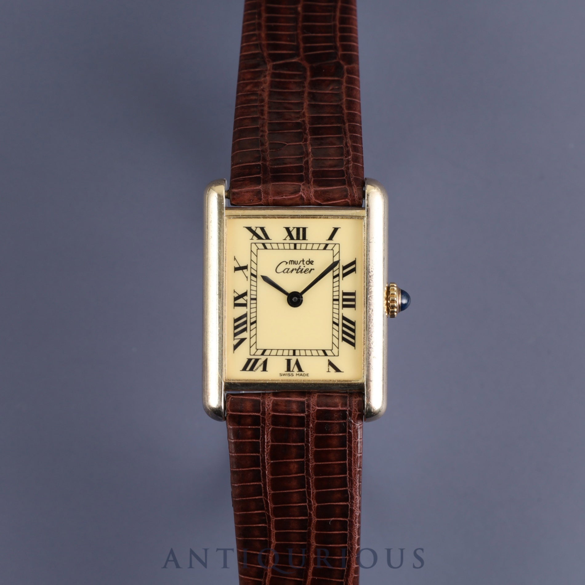 Cartier Must Tank LM 1974213 Manual winding SV925 Leather Genuine buckle (GP) Ivory Roman dial International lifetime warranty (1980) Complete service completed at Cartier boutique