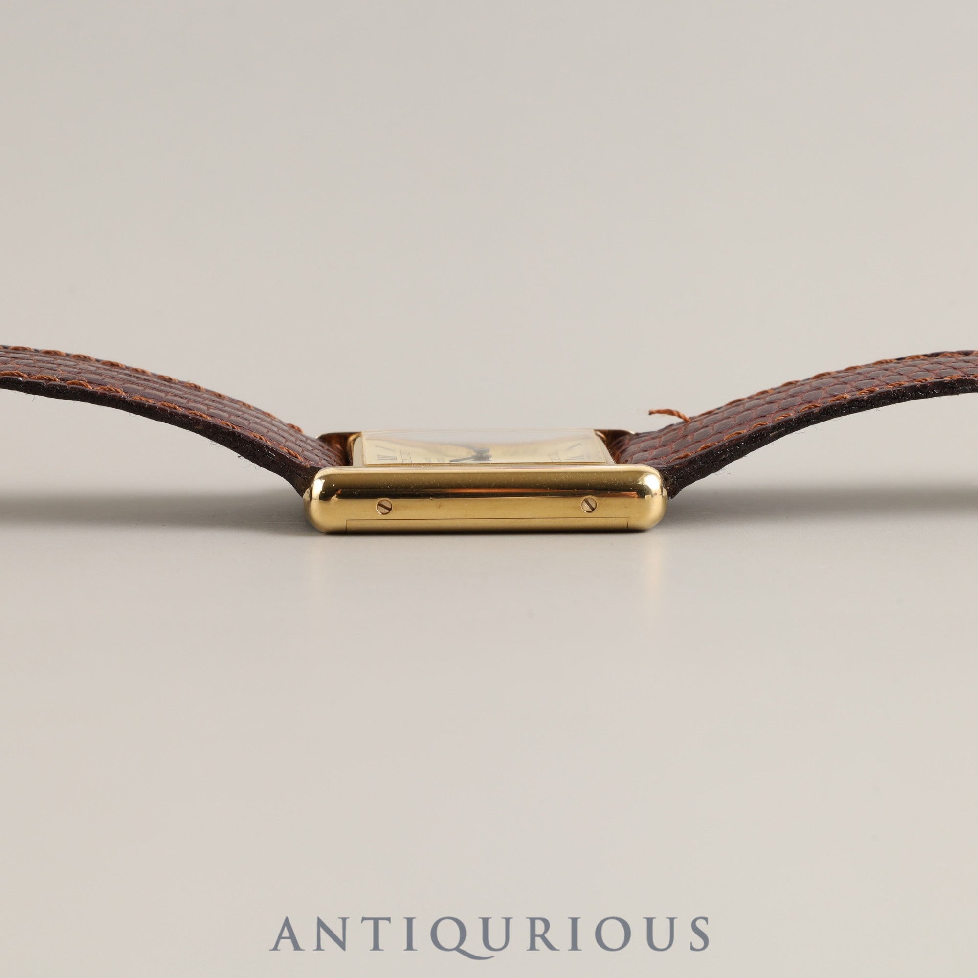 Cartier Manual Winding Cal.78-1 SV925 Genuine Leather Strap Genuine Buckle (GP) Ivory Roman Dial Box Overhauled