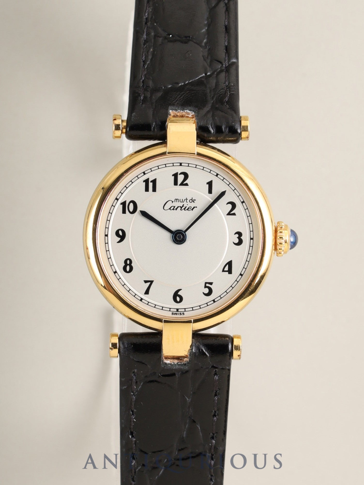 カルティエ マスト ヴァンドーム VLC SM W1002154 / 590004 クォーツ Cal.90 SV925 革 純正ピンバックル(GP)アラビア文字盤(SWISS表記) オーバーホール済み
