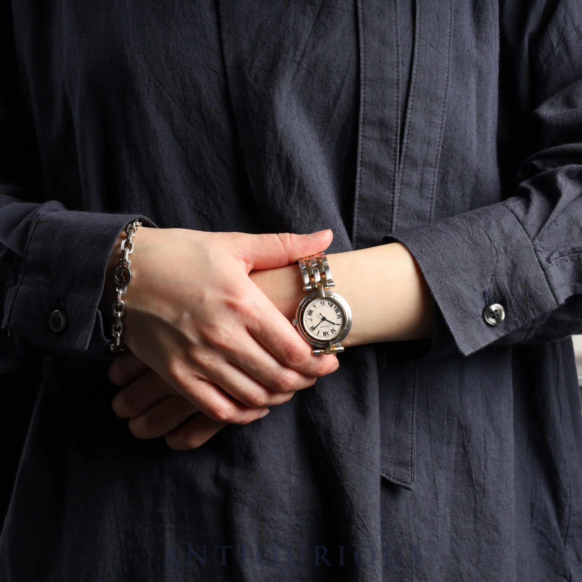 カルティエ パンテール ヴァンドーム LM 83084242 / 183964 クォーツ SS / YG ホワイトローマン文字盤 冊子 カルティエブティックにてコンプリートサービス(フルメンテナンス)済み