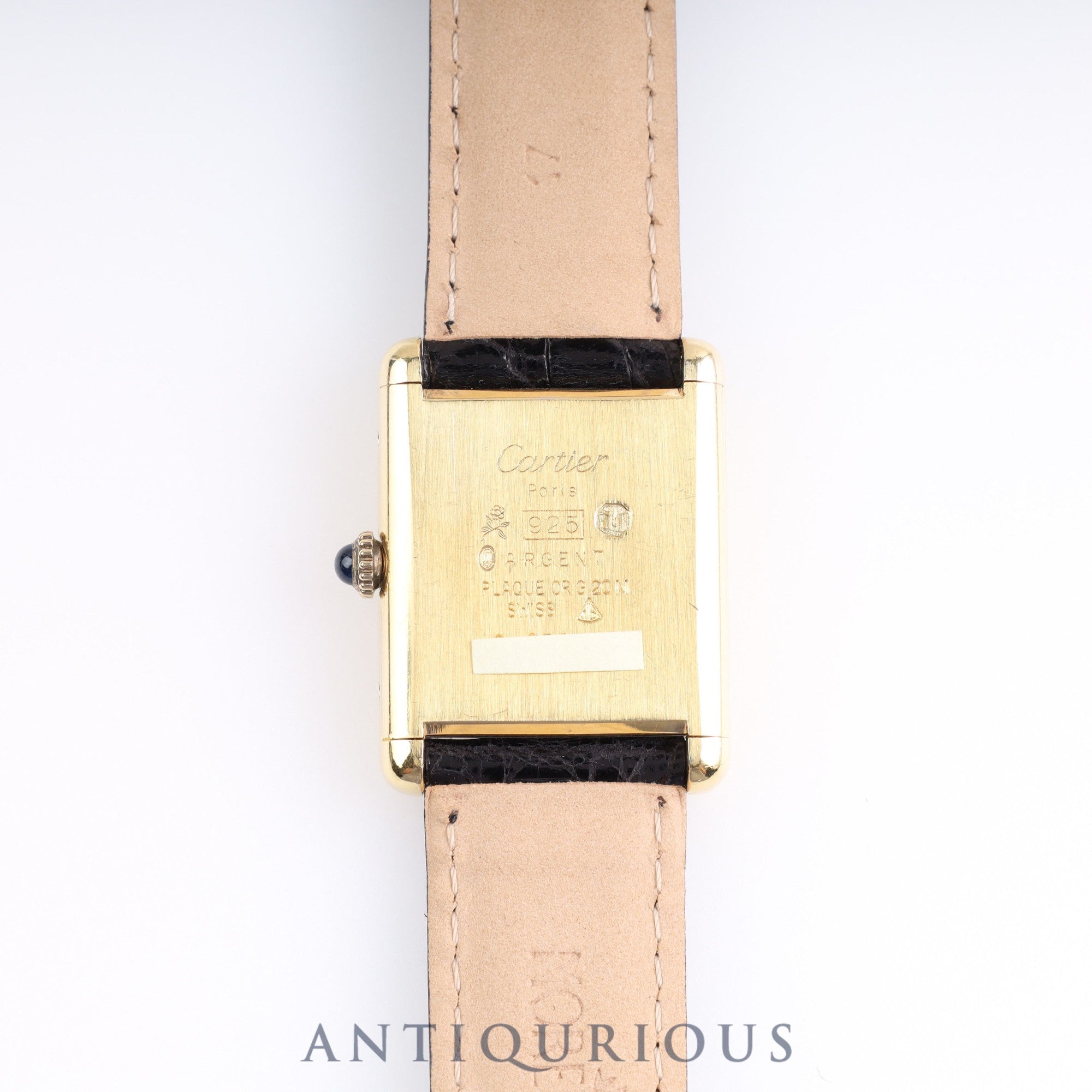 Cartier Must Tank LM Manual winding Genuine buckle Onyx dial Complete Cartier boutique service completed
