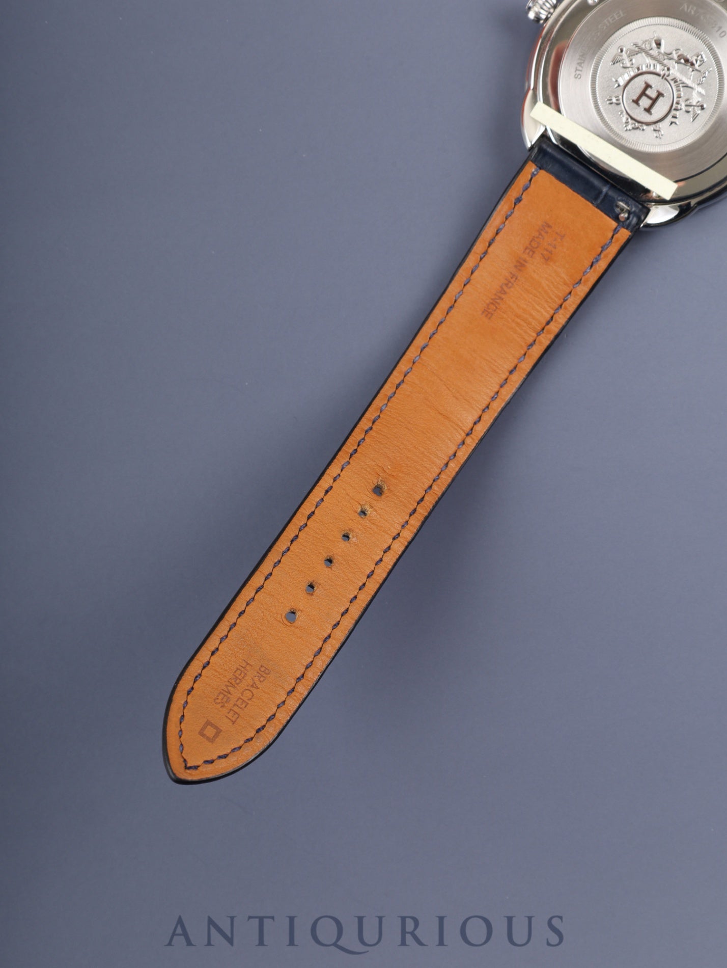 エルメス アルソー AR7Q.810.630 クォーツ SS 純正革ベルト(B刻印:2023)純正尾錠(SS) ブルーアラビア文字盤 箱 冊子 保証書(2023年) オーバーホール済み