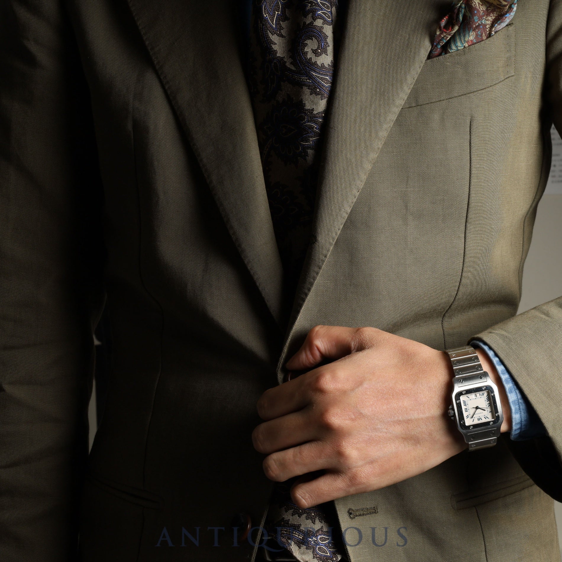 カルティエ サントス ガルベ LM W20018D6/1564 クォーツ Cal.687 SS SS ホワイトローマン文字盤 オーバーホール済み