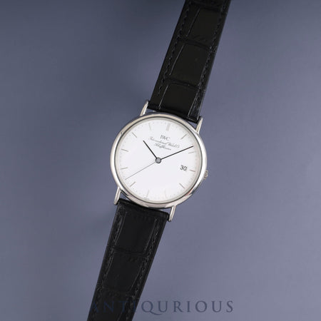 IWC Sea Portofino 3331 Quartz Movement, Caliber IWC2210, Stainless Steel, Leather Strap, Genuine Stainless Steel Buckle, White Dial, Overhauled