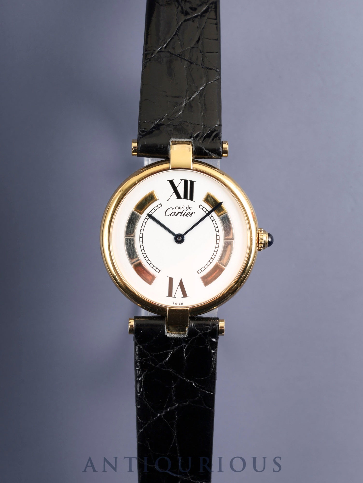 カルティエ マスト ヴァンドーム VLC LM W1006454 / 590003 クォーツ Cal.90 SV925 革 純正尾錠(GP) サイドトリニティ文字盤 オーバーホール済み