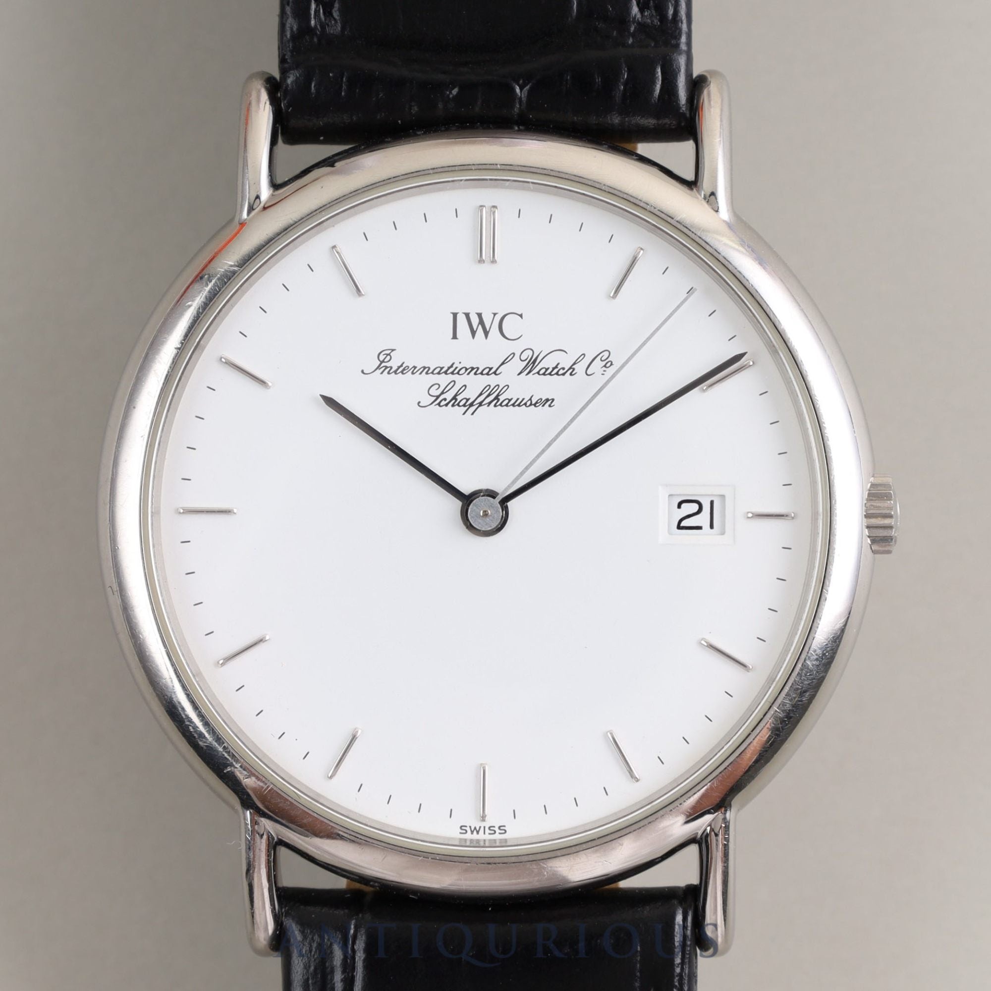 IWC Portofino IW333105 Quartz Cal.IW2210 SS Leather Genuine Buckle White Dial Overhauled IWC