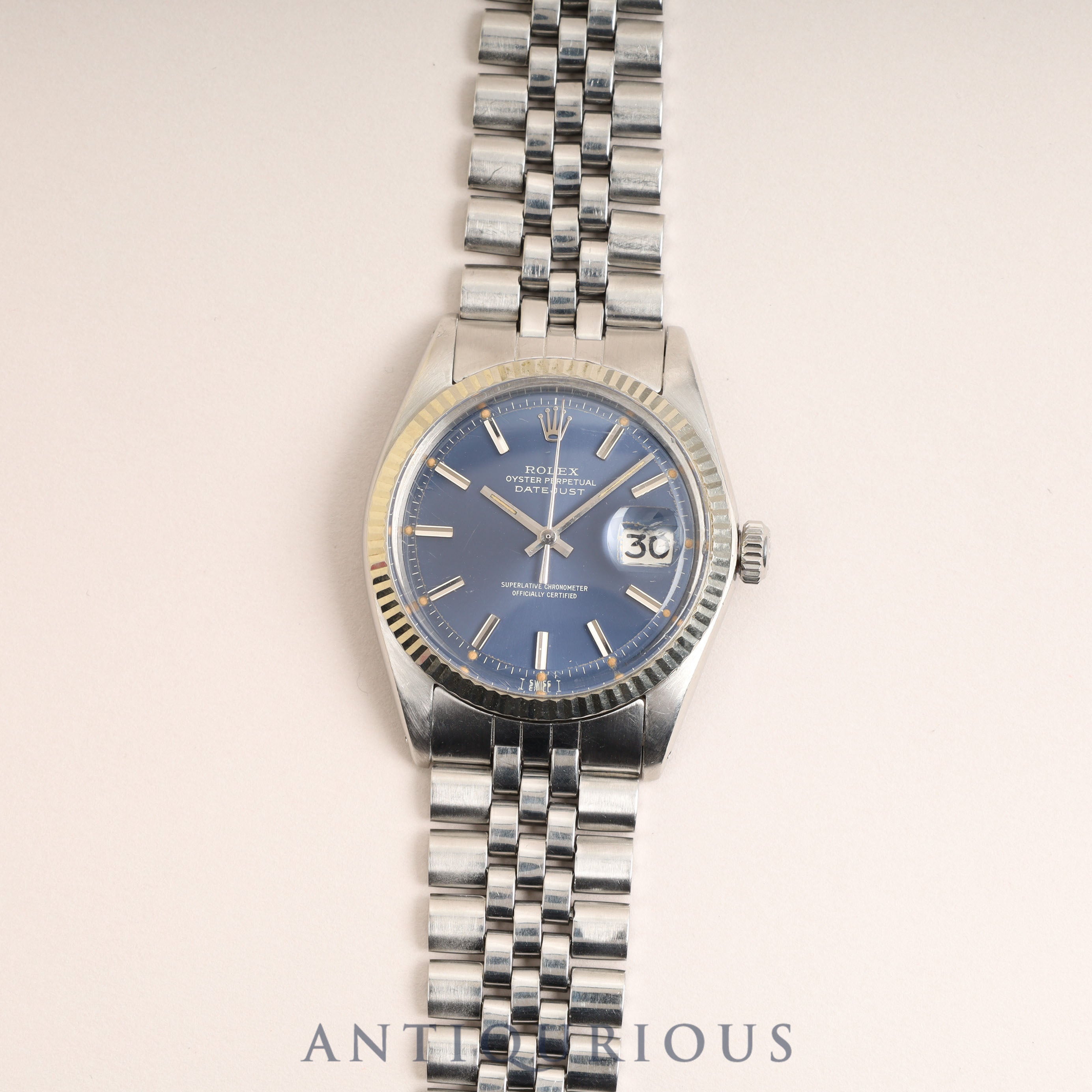 ロレックス デイトジャスト 1601 ブルー文字盤 3番 1971年