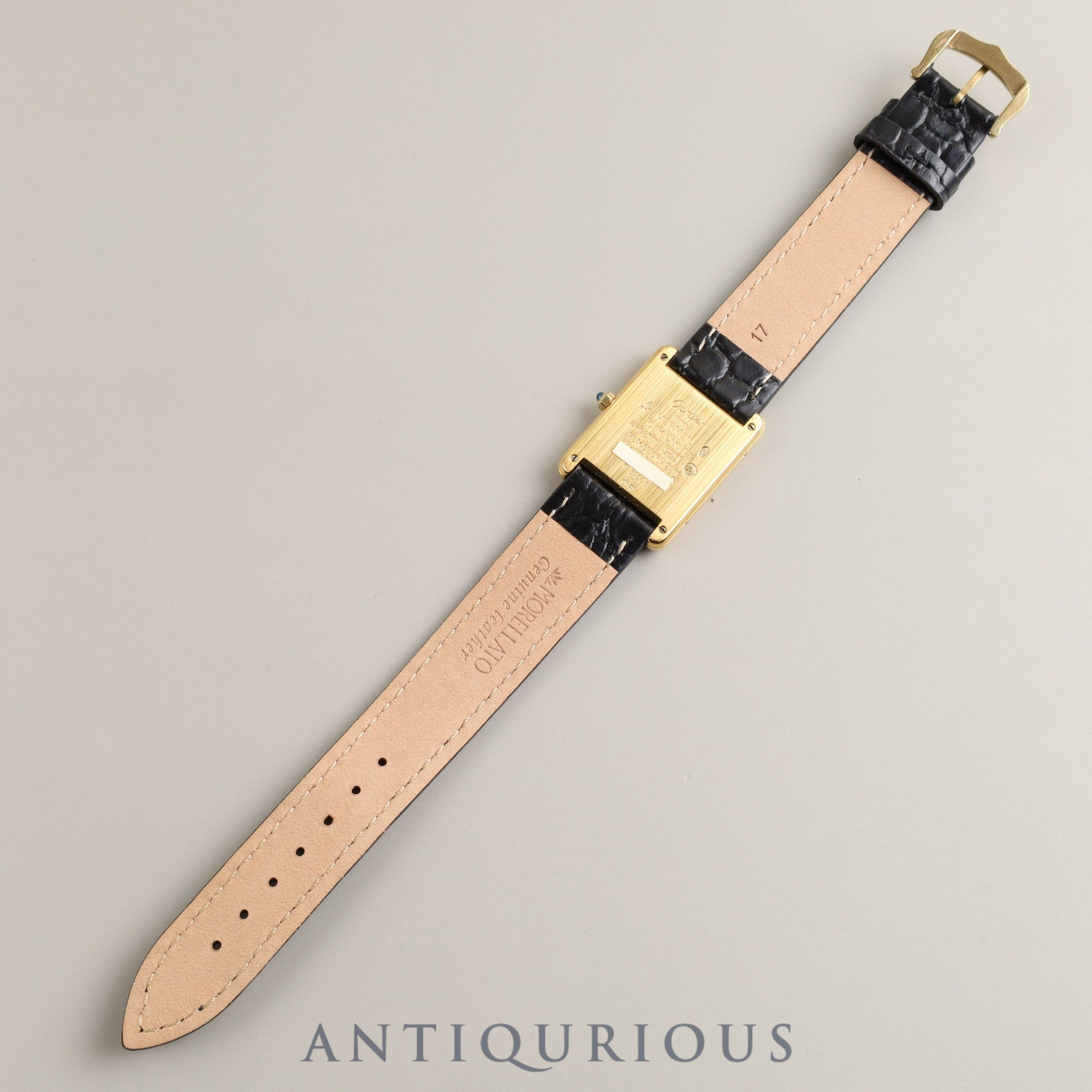 Cartier Must Tank LM QZ 6 81006 Cal.81 925 Leather Genuine Buckle (GP) Grey Roman Dial Overhauled