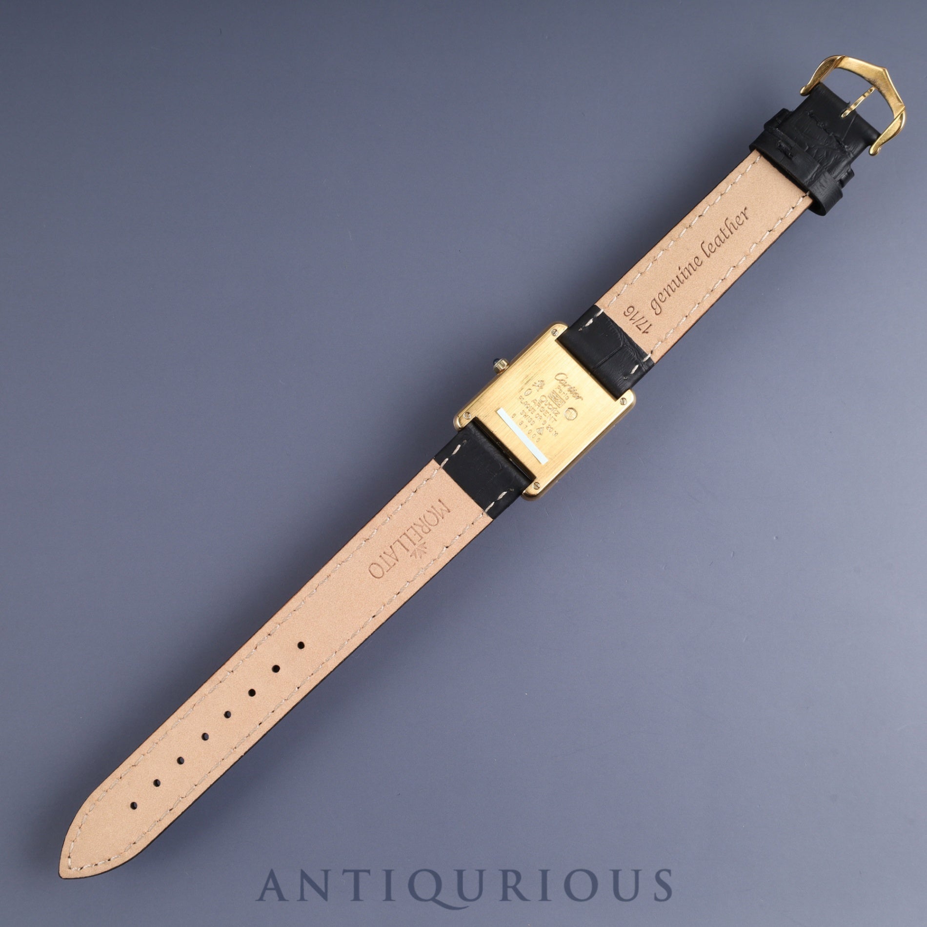 Cartier Must Tank LM 6 81006 Quartz Cal.81 SV925 Leather Genuine Buckle (GP) Grey Roman Dial Overhauled and Finished to Like New
